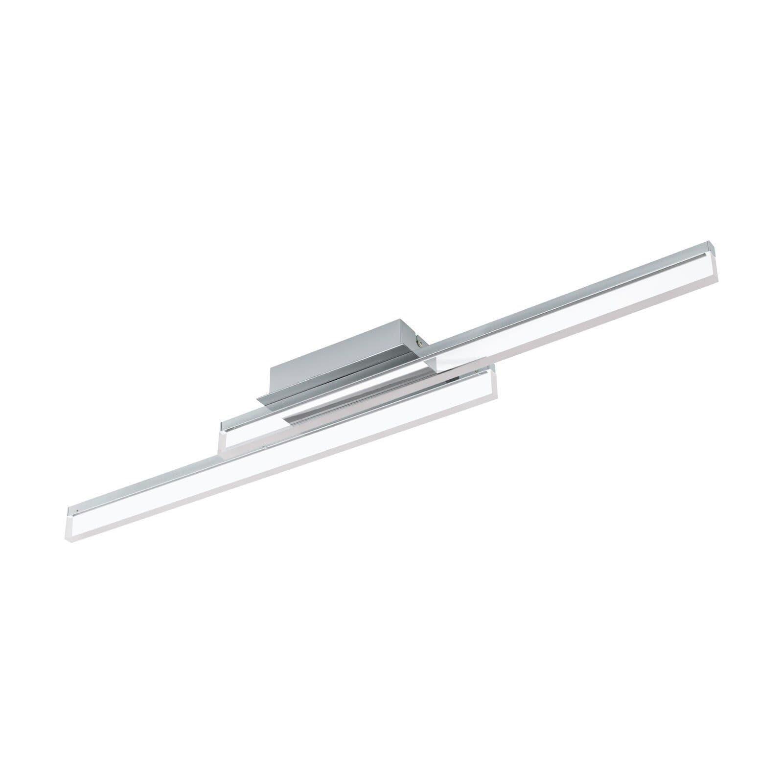 Wall Flush Ceiling Light Chrome Shade Clear Plastic Bulb LED 2x10W