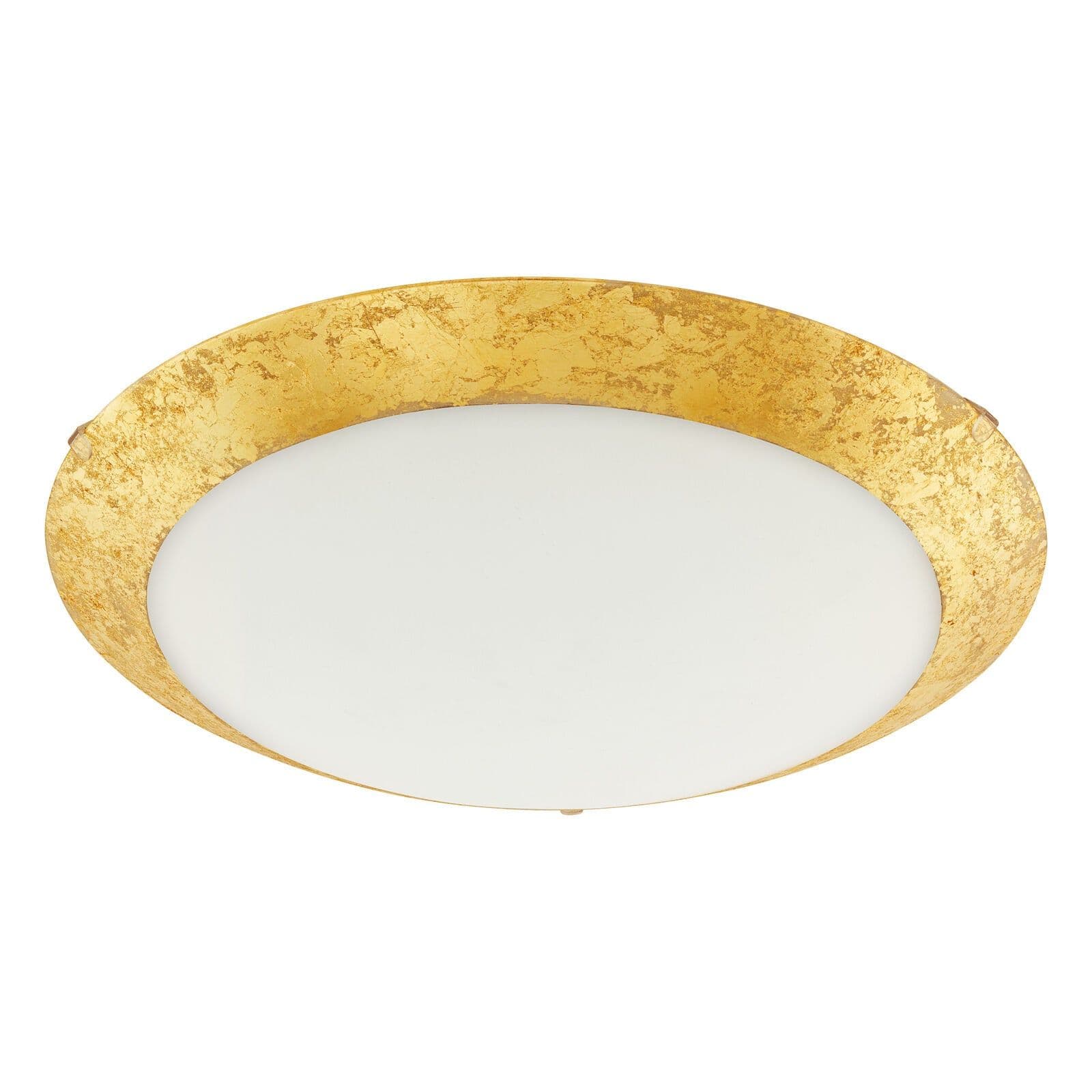 Wall Flush Ceiling Light White Shade White Gold Glass Bulb LED 16W