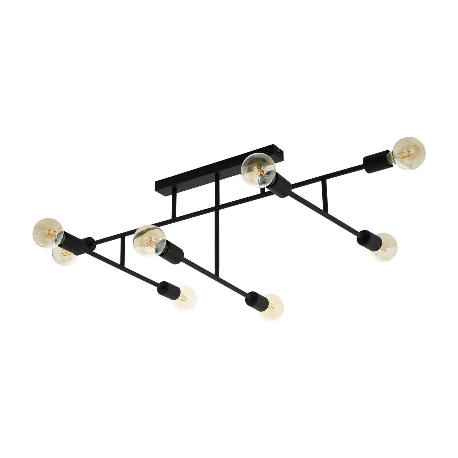 Wall Flush 8 Bulb Ceiling Light Geometric Design Bulb E27 8x40W