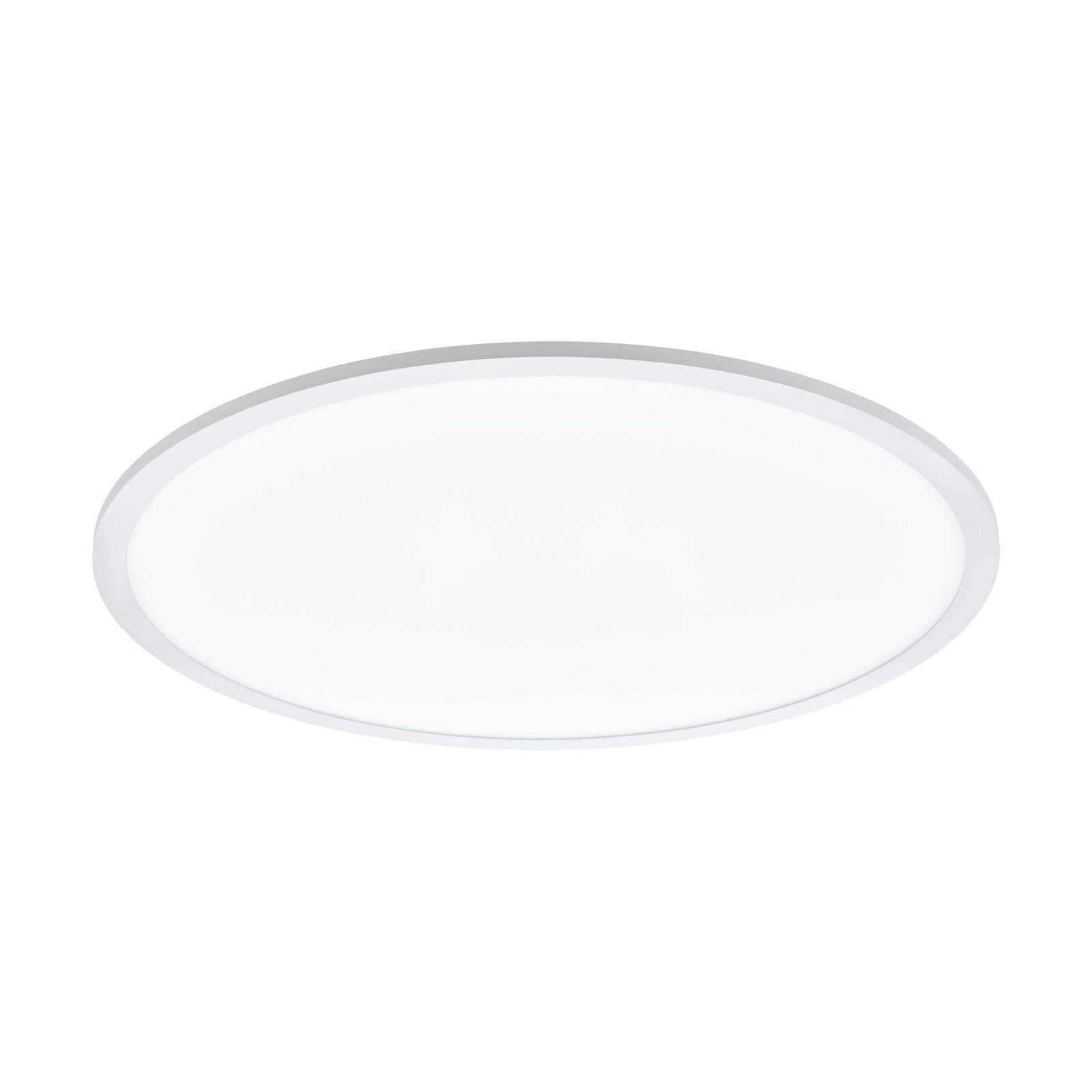 Flush Ceiling Light Colour White Shade Round White Plastic Bulb LED 30W Included