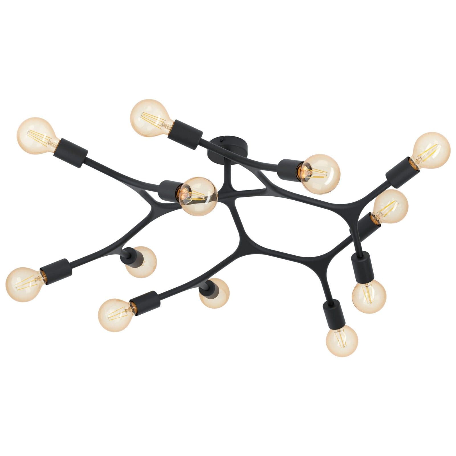 Flush 12 Bulb Ceiling Light Arms & Lamp Holders Bulb E27 12x60W