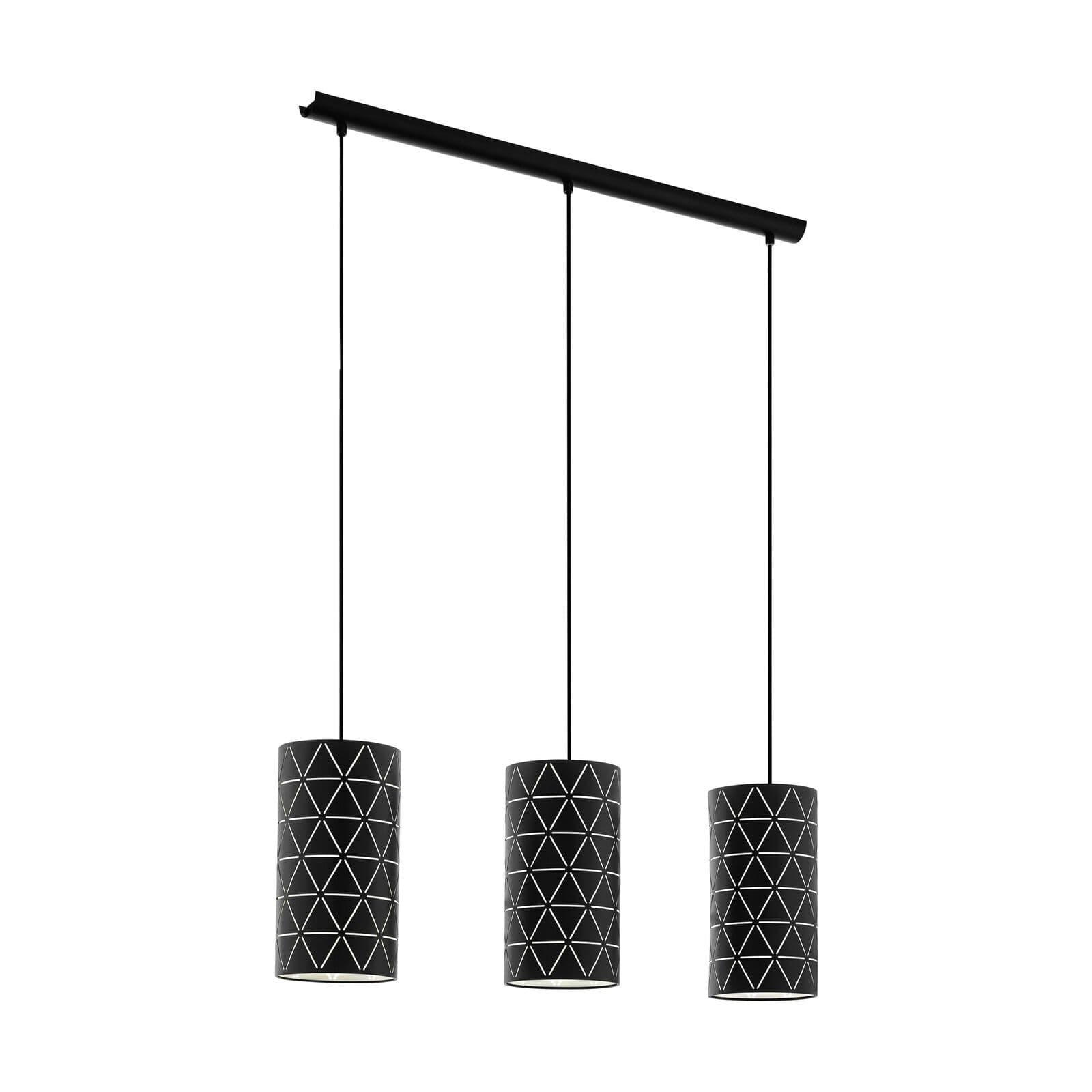Pendant Ceiling Light 3 Bulb & White Shade Cut Out Pattern Bulb E27 3x40W