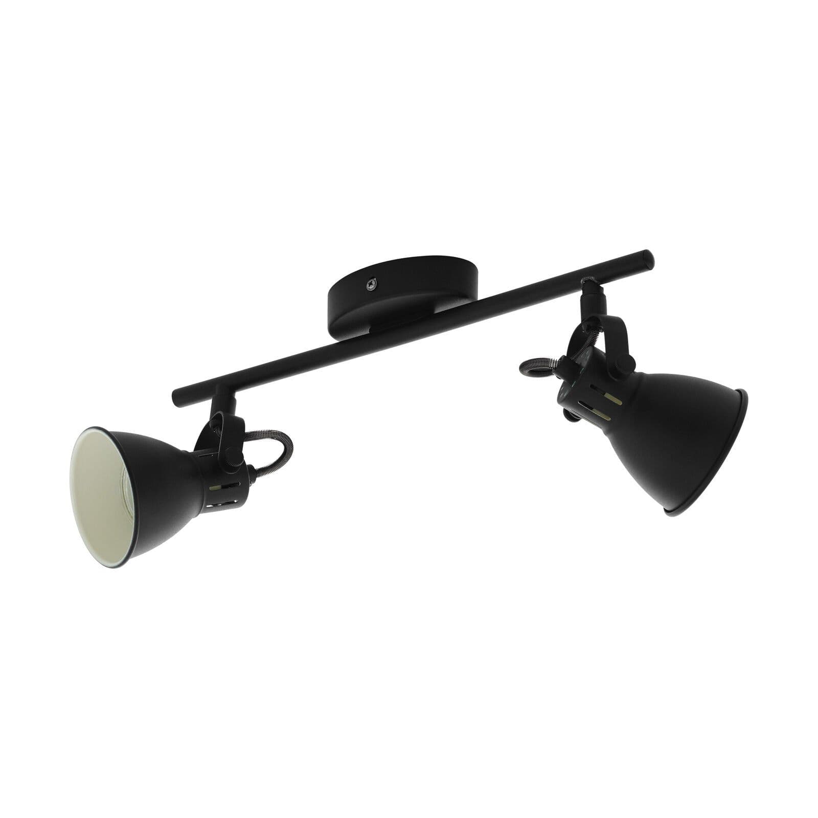 Flush Ceiling Light 2 Spots Steel Bulb GU10 2x3.3W Included