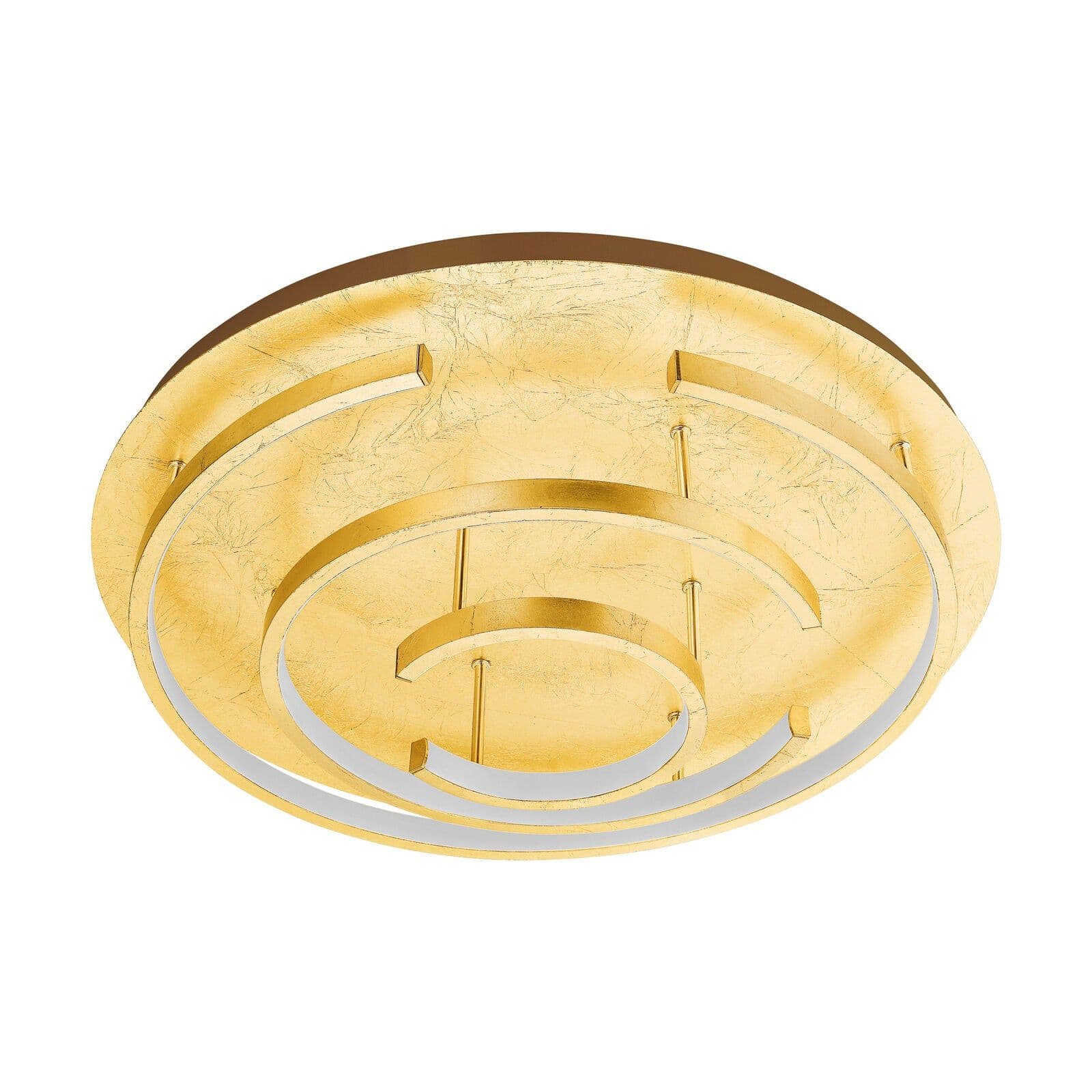 Flush Ceiling Light Gold Coloured Shade Plastic Bulb LED 24W
