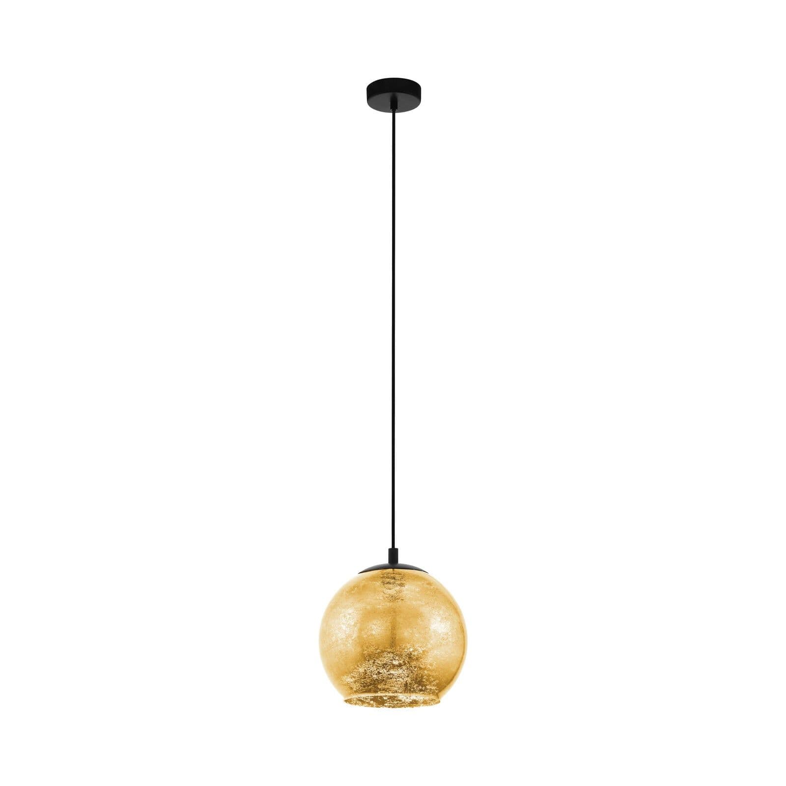 Pendant Ceiling Light Colour Black Shade Gold Color Glass Bulb E27 1x40W