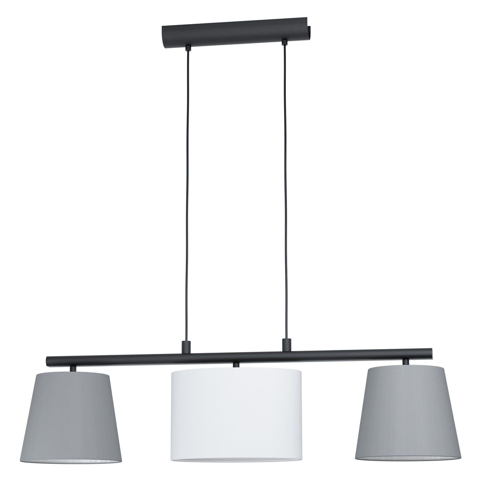 Pendant Ceiling Light Shade Grey White Fabric Bulb E14 3x25W