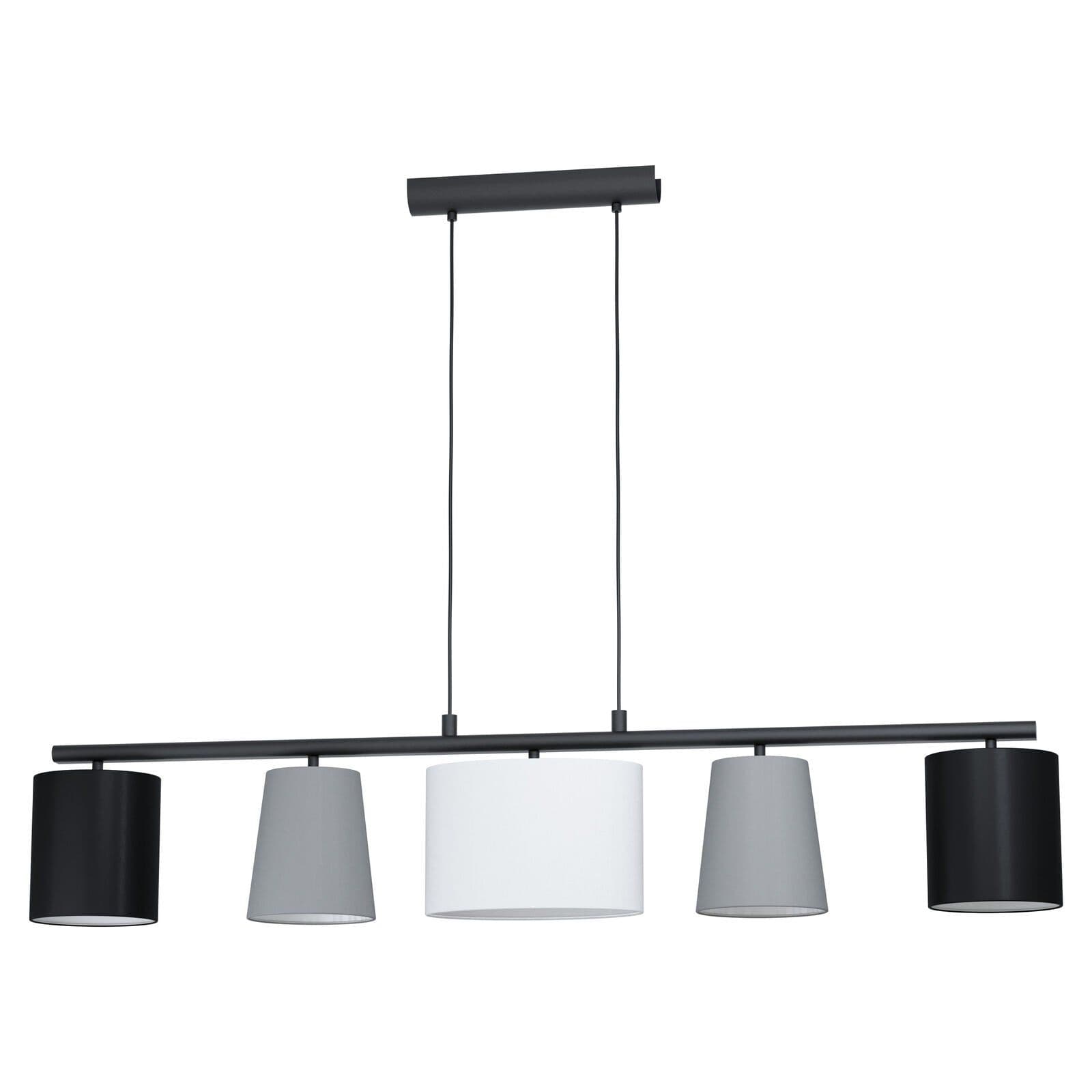 Pendant Light Shade Grey White Fabric Bulb E14 5x25W