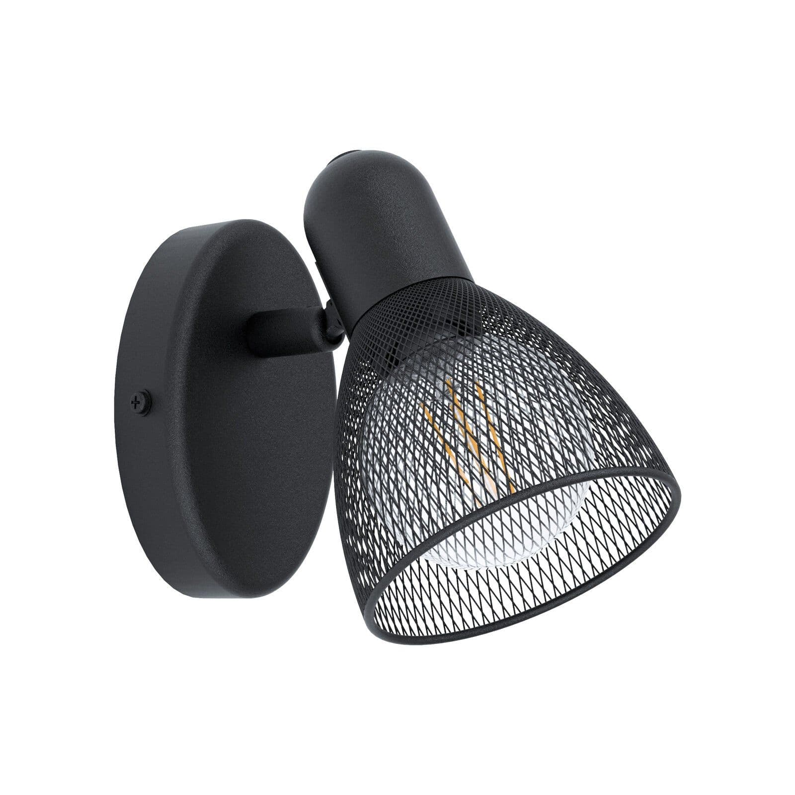 Wall Spot Light Steel Shade Circluar Open Mesh Bulb E14 28W
