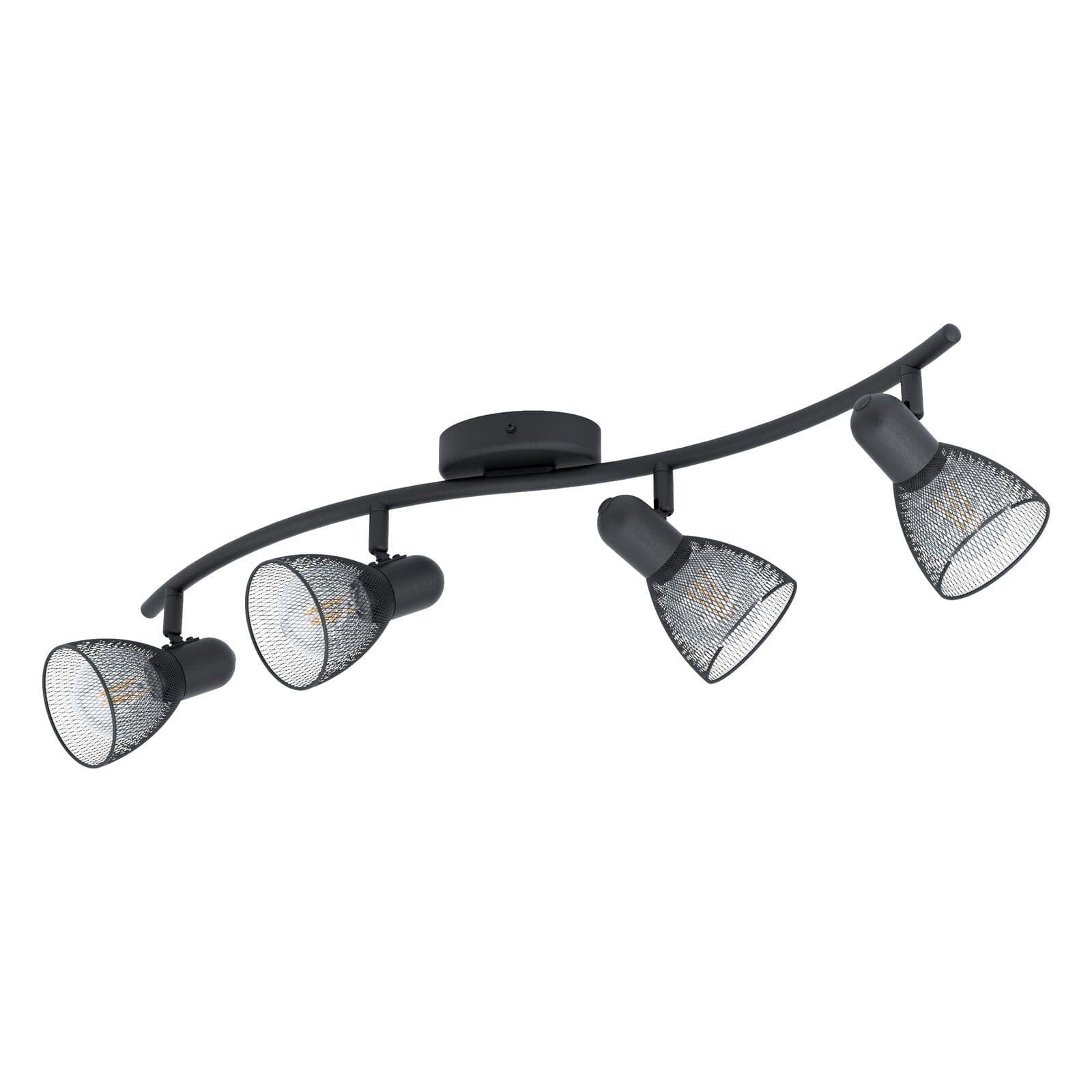 Flush Ceiling 4 Spot Light Wave Bracket Mesh Look Shade E14 4x40W