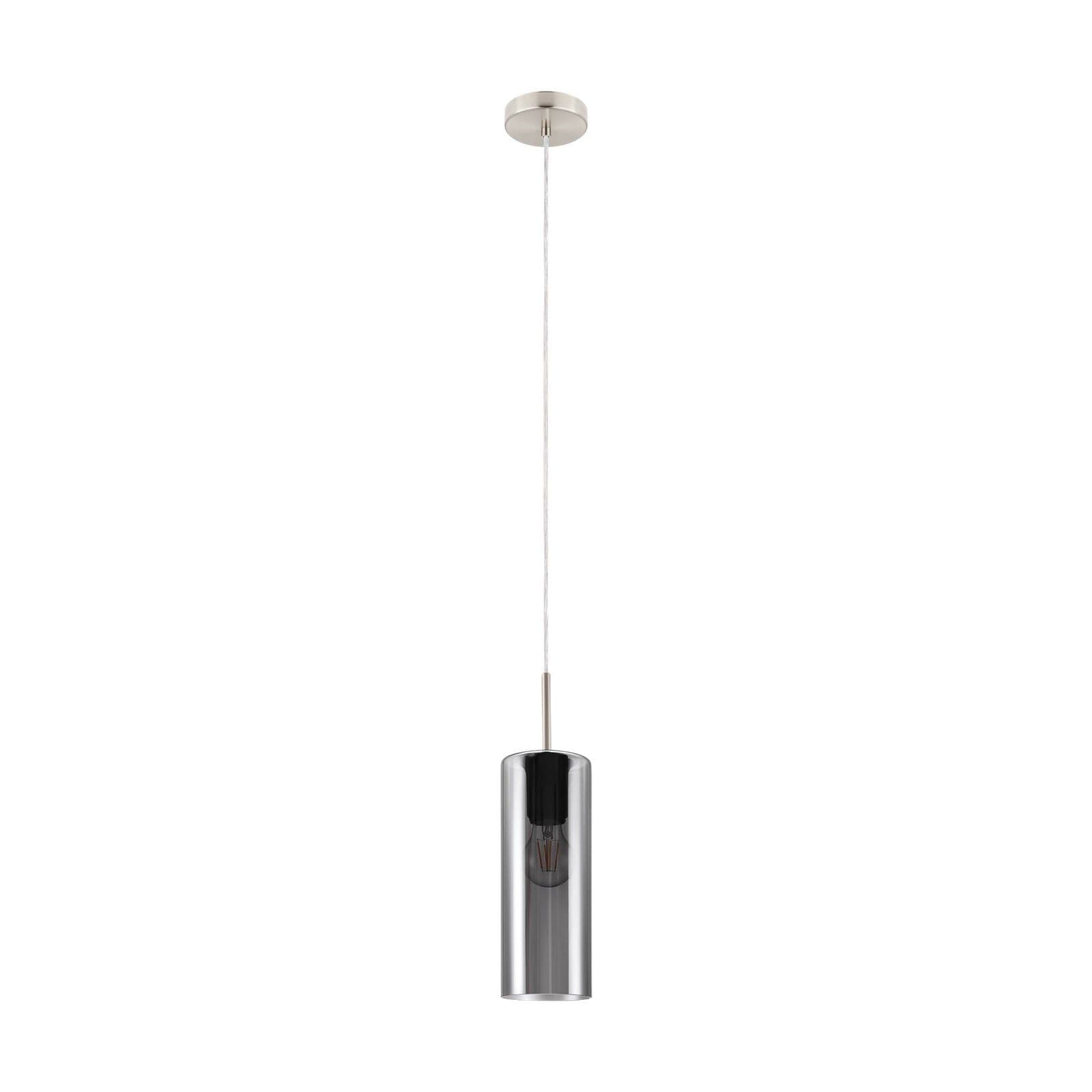Pendant Light Satin Nickel Shade Transparent Glass Vaporized E27 1x15W