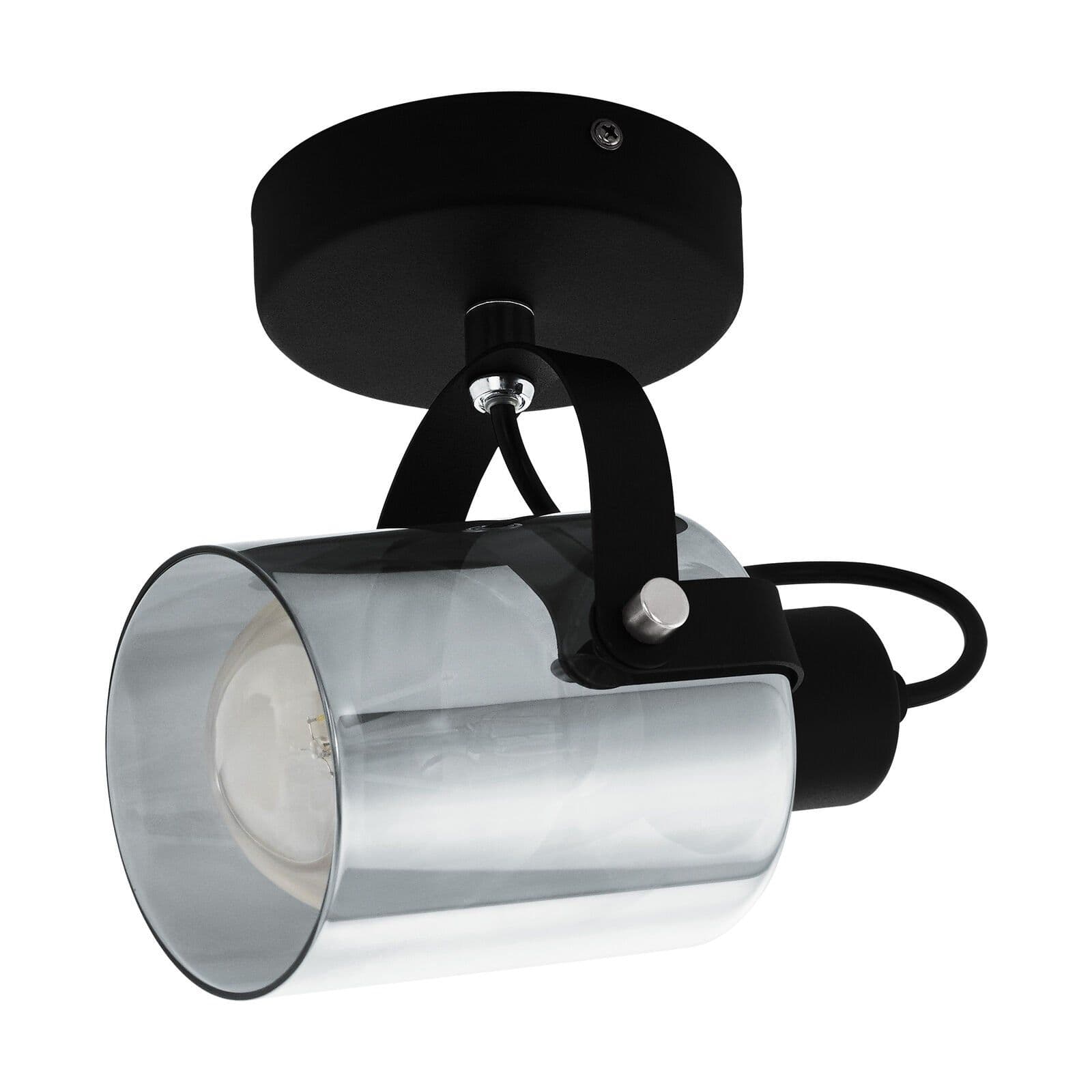 Wall Light Chrome Shade Transparent Glass Vaporized E27 28W