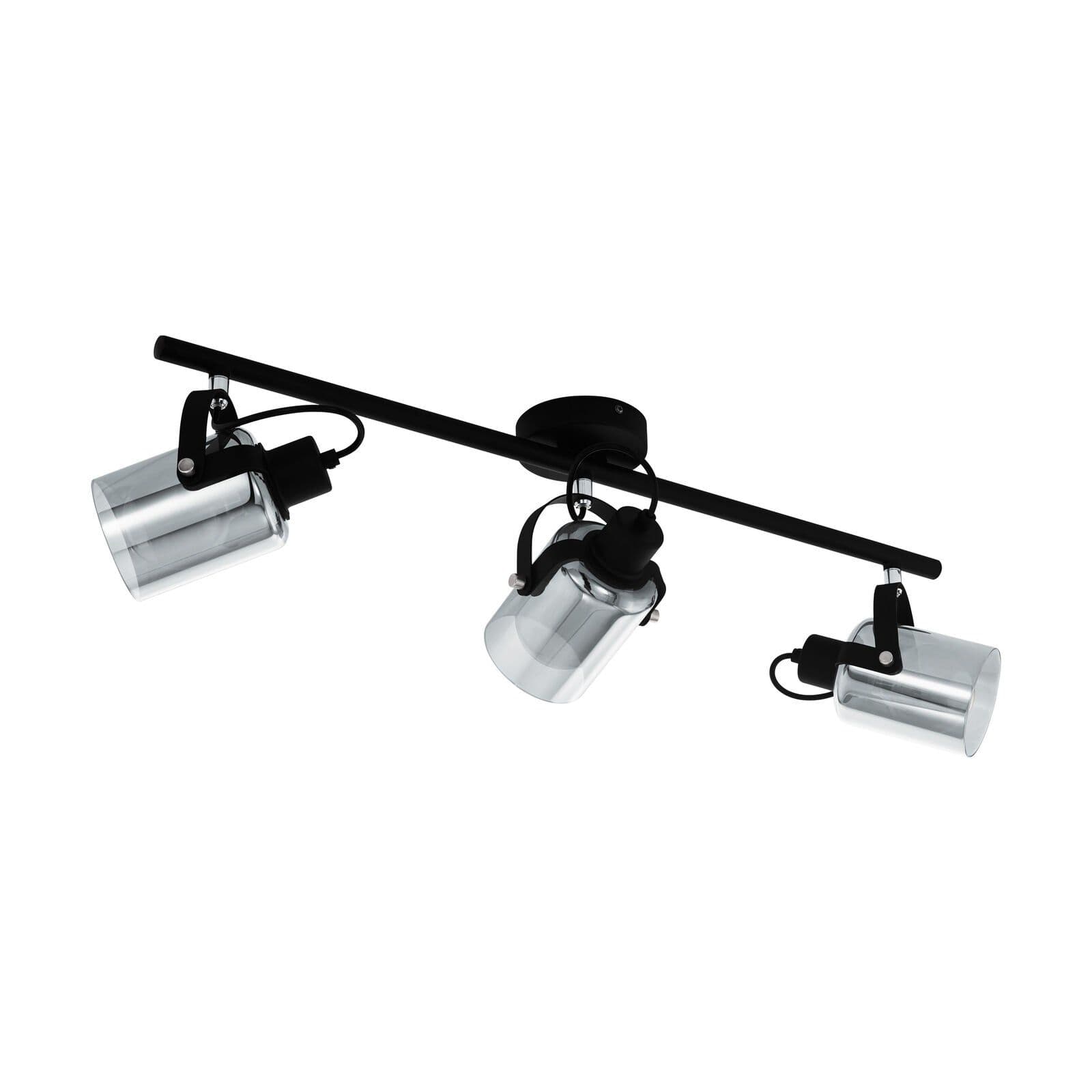 Flush Ceiling Light Chrome Transparent Glass Vaporized Bulb E27 3x40W