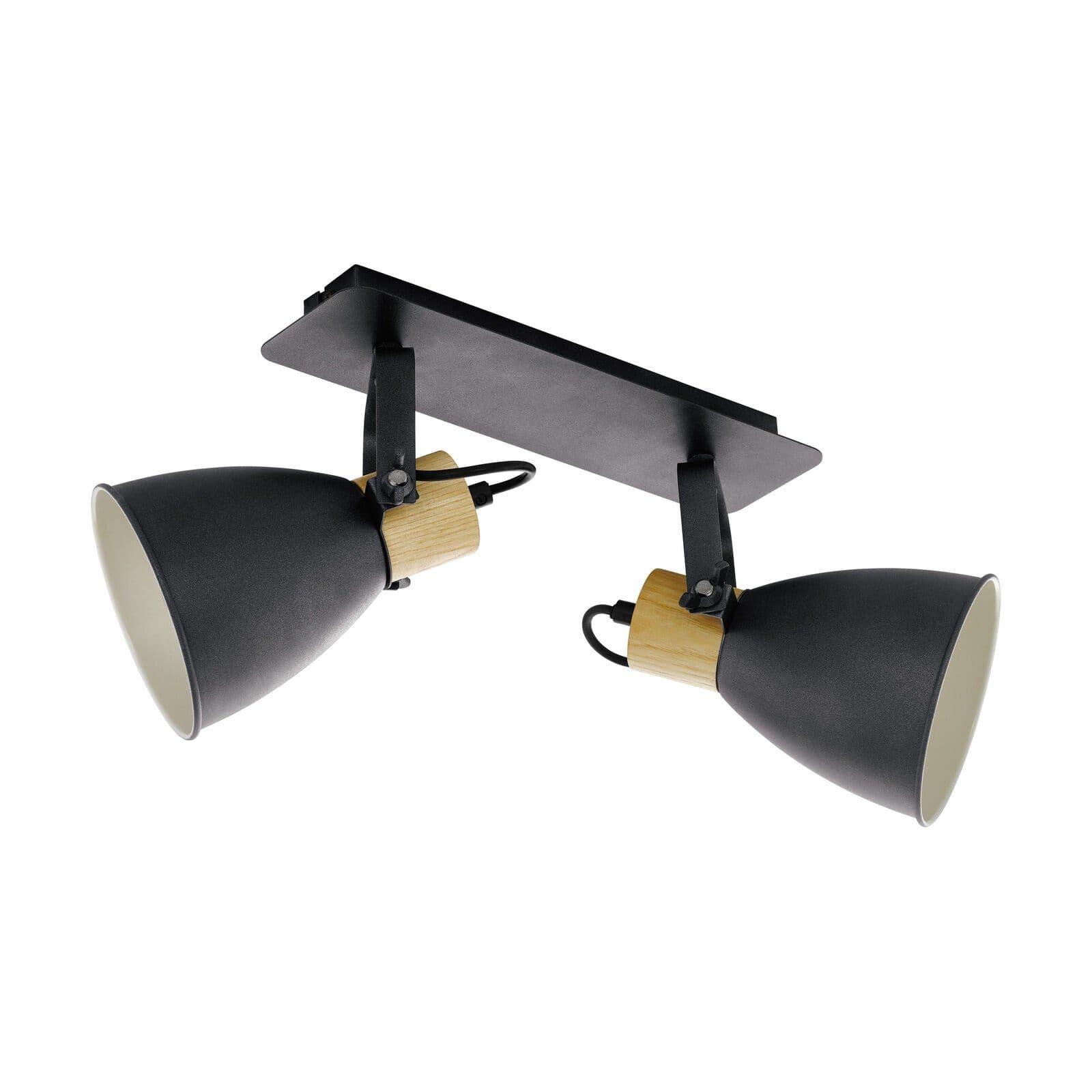 Flush Ceiling Light Anthracite Cream Brown Shade Bulb E27 2x40W