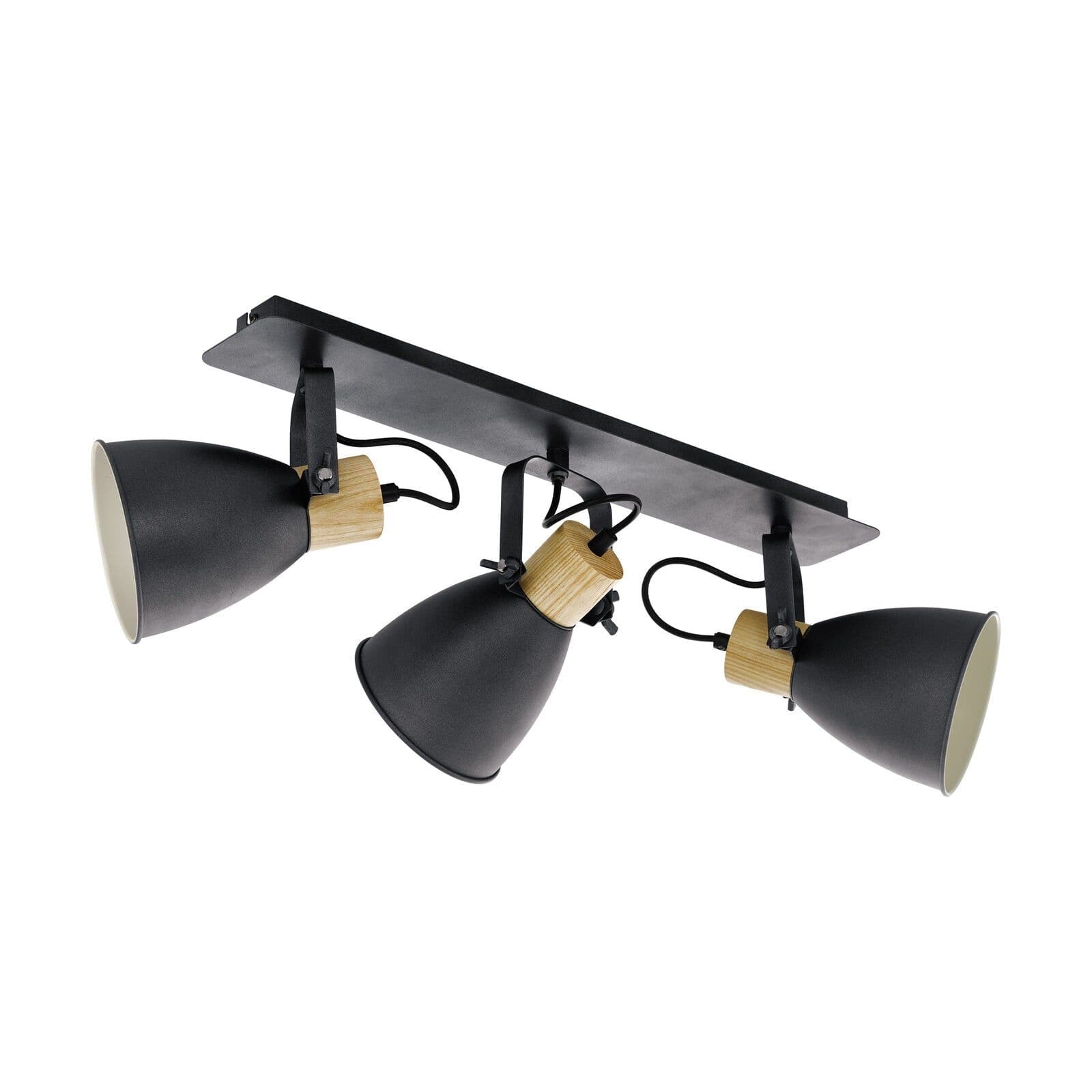 Flush Ceiling Light Anthracite Cream Brown Shade Bulb E27 3x40W