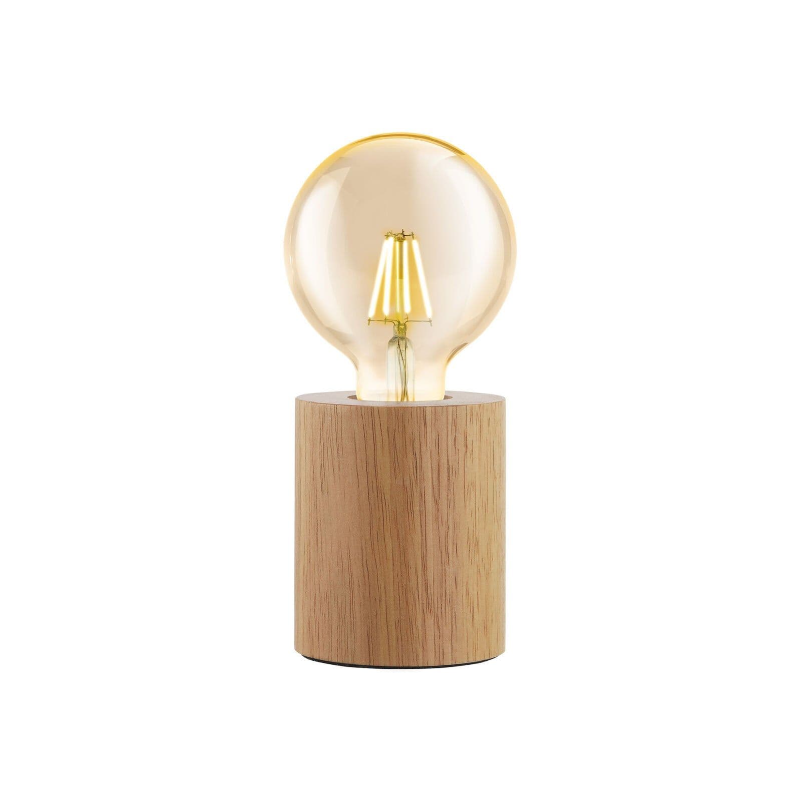 Table Desk Lamp Simple Compact 1 x Round Wood Bulb Holder Bulb E27 28W
