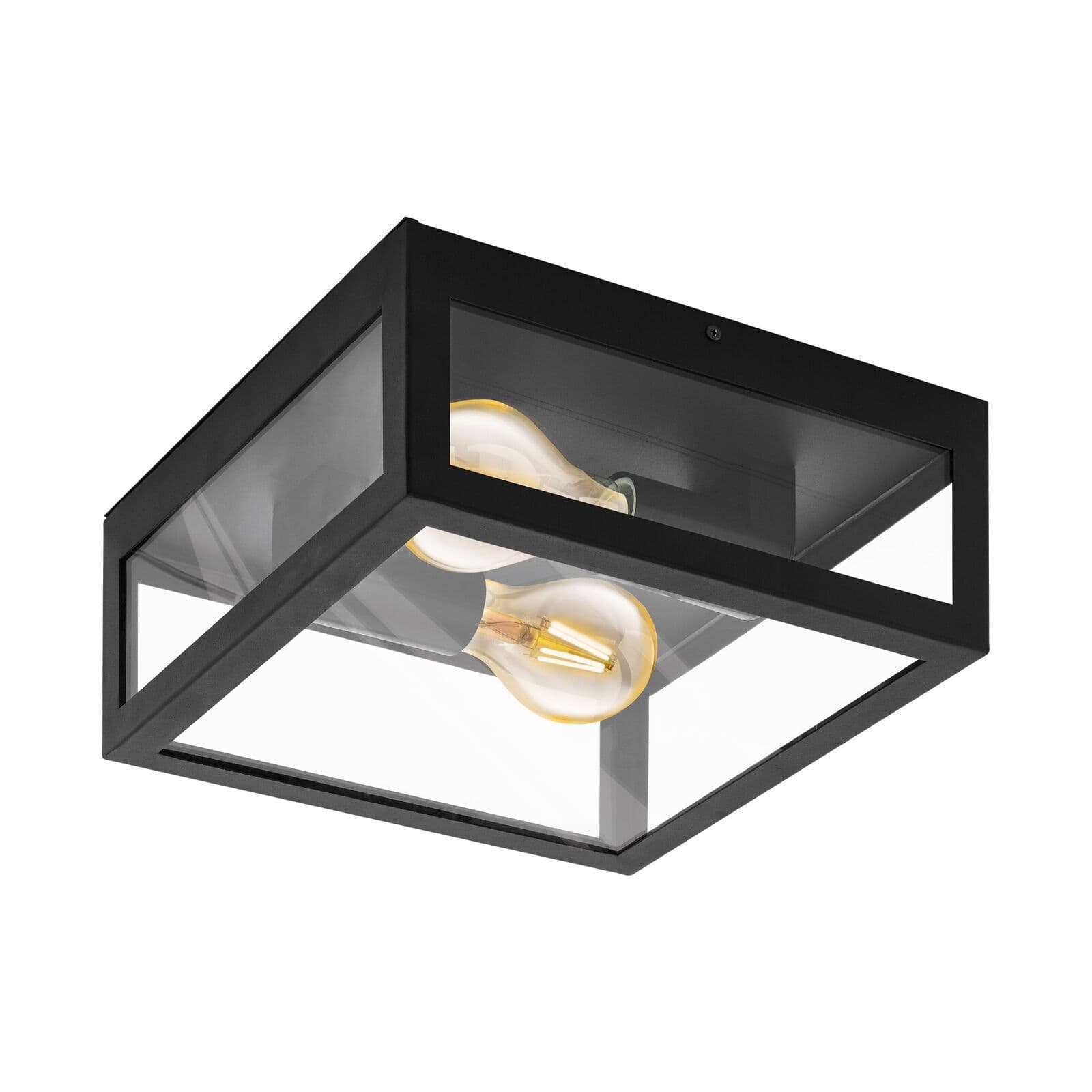 Wall Flush Ceiling Light Shade Clear Glass Bulb E27 2x40W