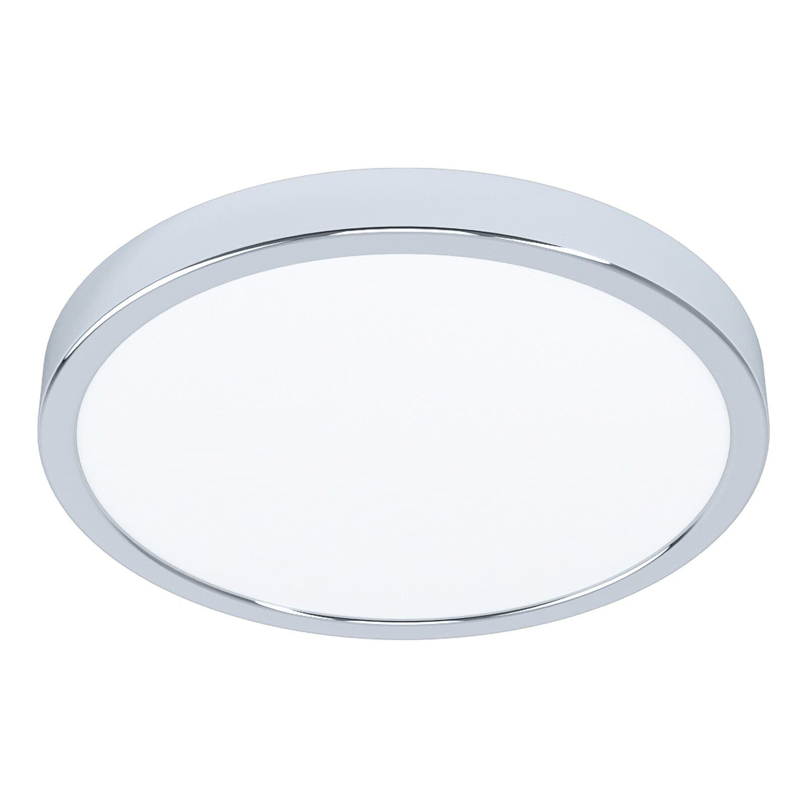 Wall Flush Ceiling Light Chrome Shade Round Plastic Bulb LED 20W