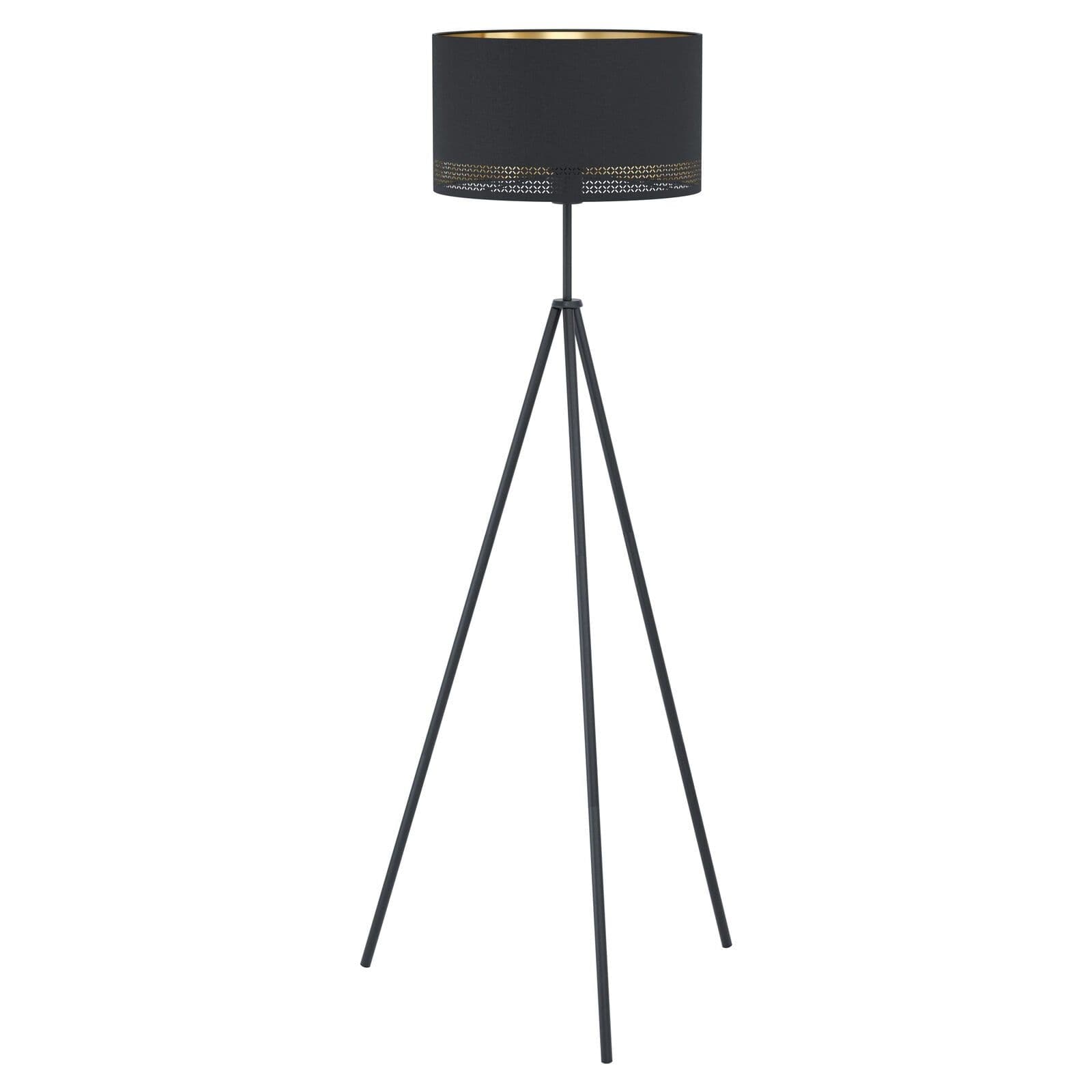 Floor Lamp Light Shade Inner Gold Outer Fabric Bulb E27 1x40W