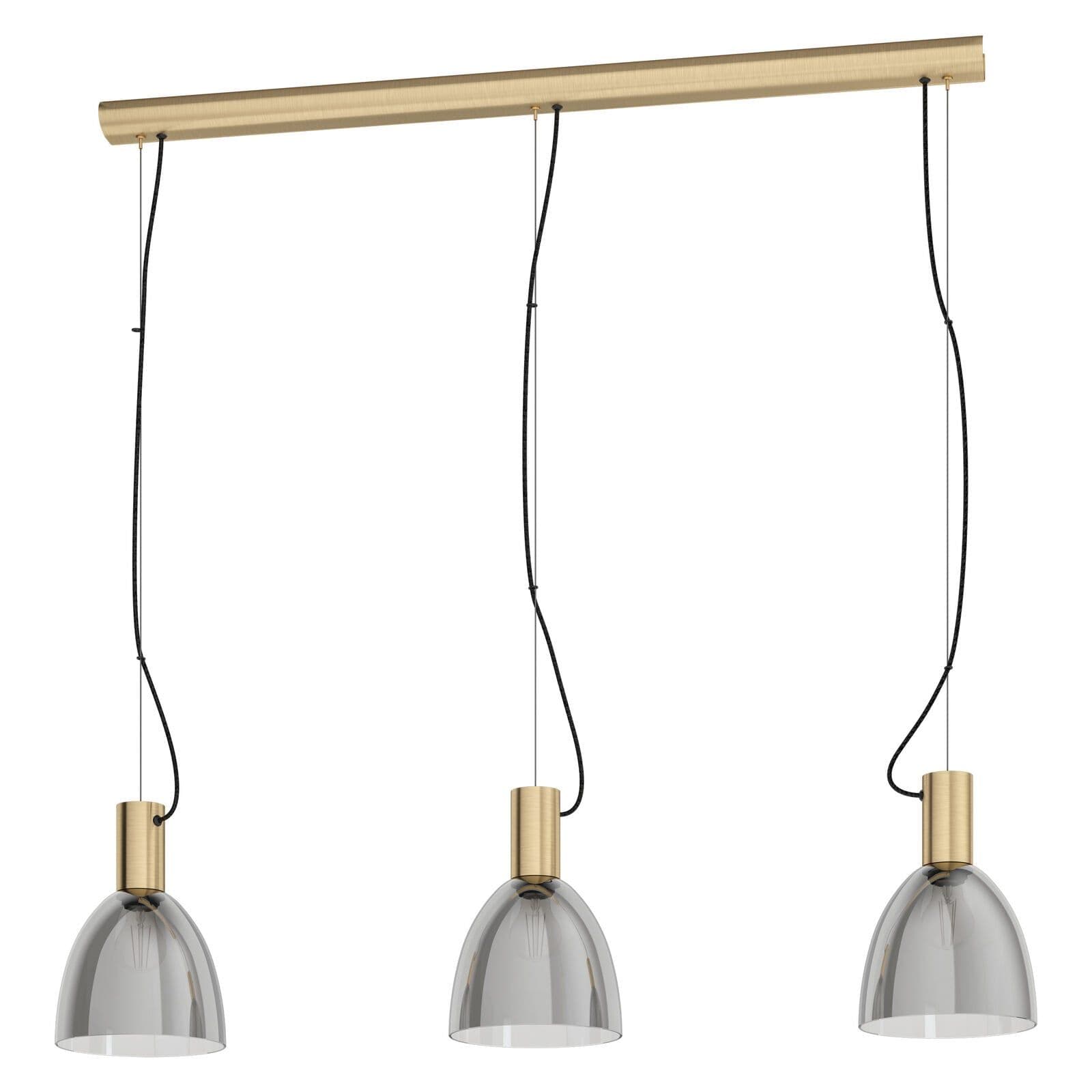 Pendant Light Bronzed Shade Transparent Glass Vaporized E27 3x40W