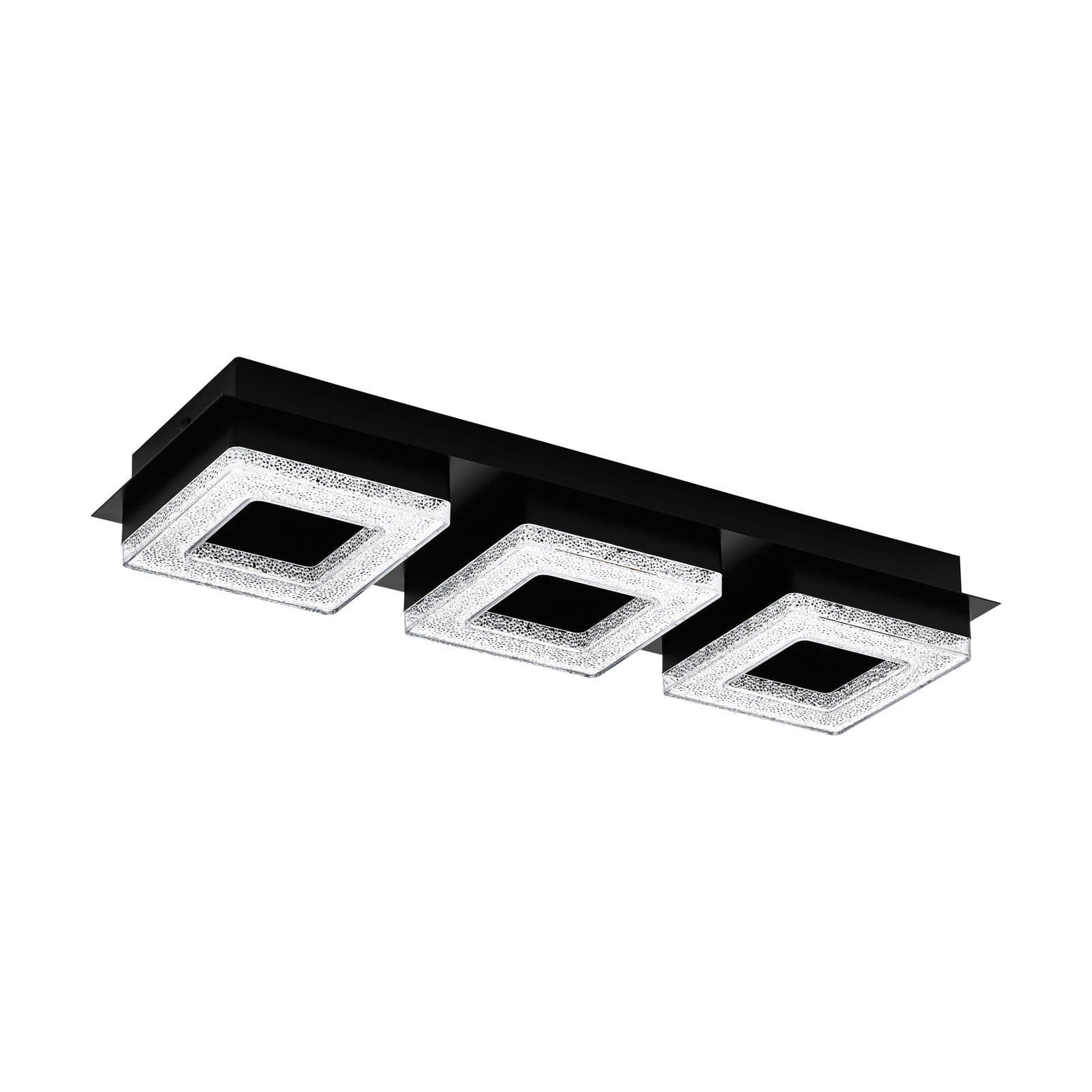 Wall Flush Ceiling Light Shade Clear Plastic Crystal LED 3x4W