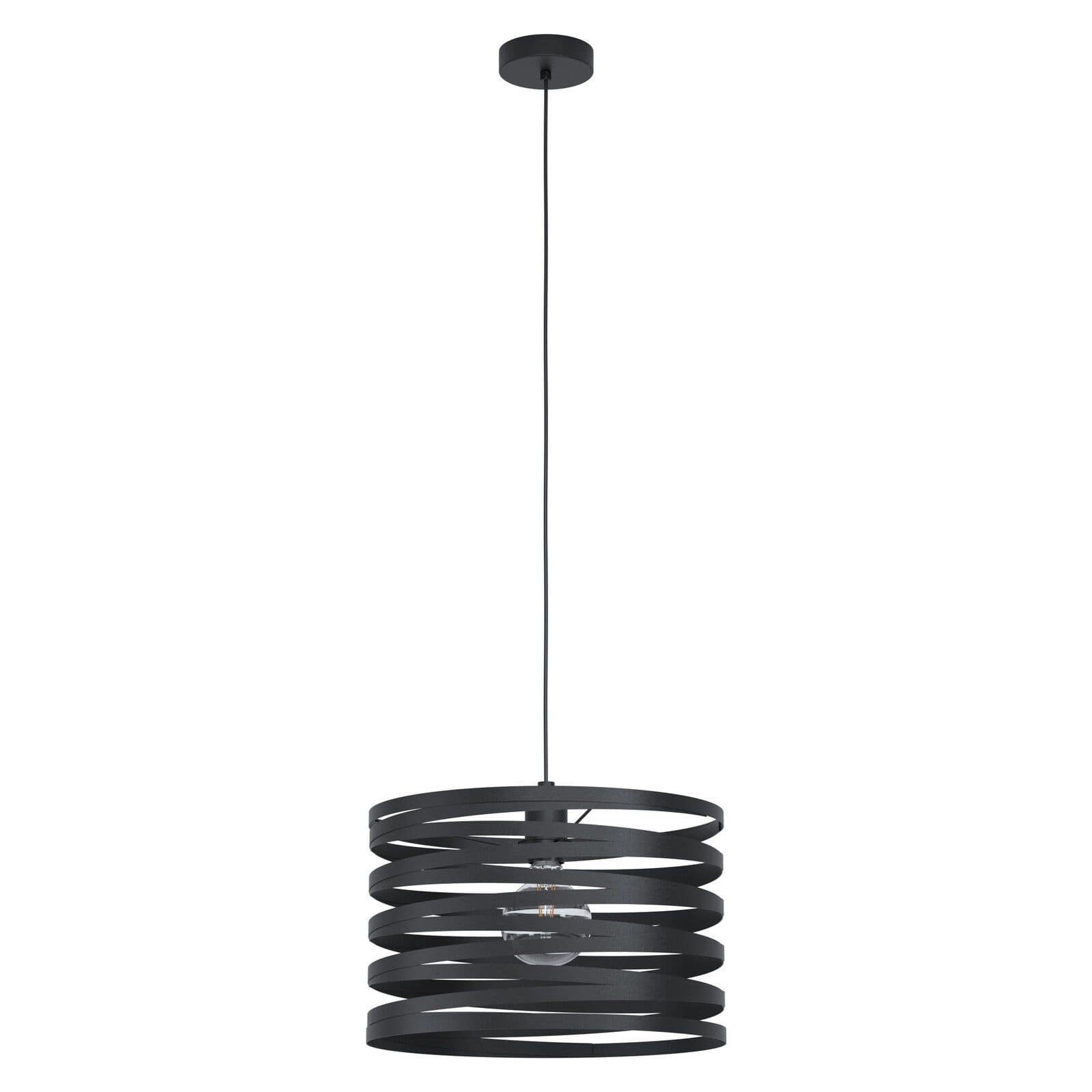 Pendant Ceiling Light Shade Spirals Long Cable Bulb E27 1x40W