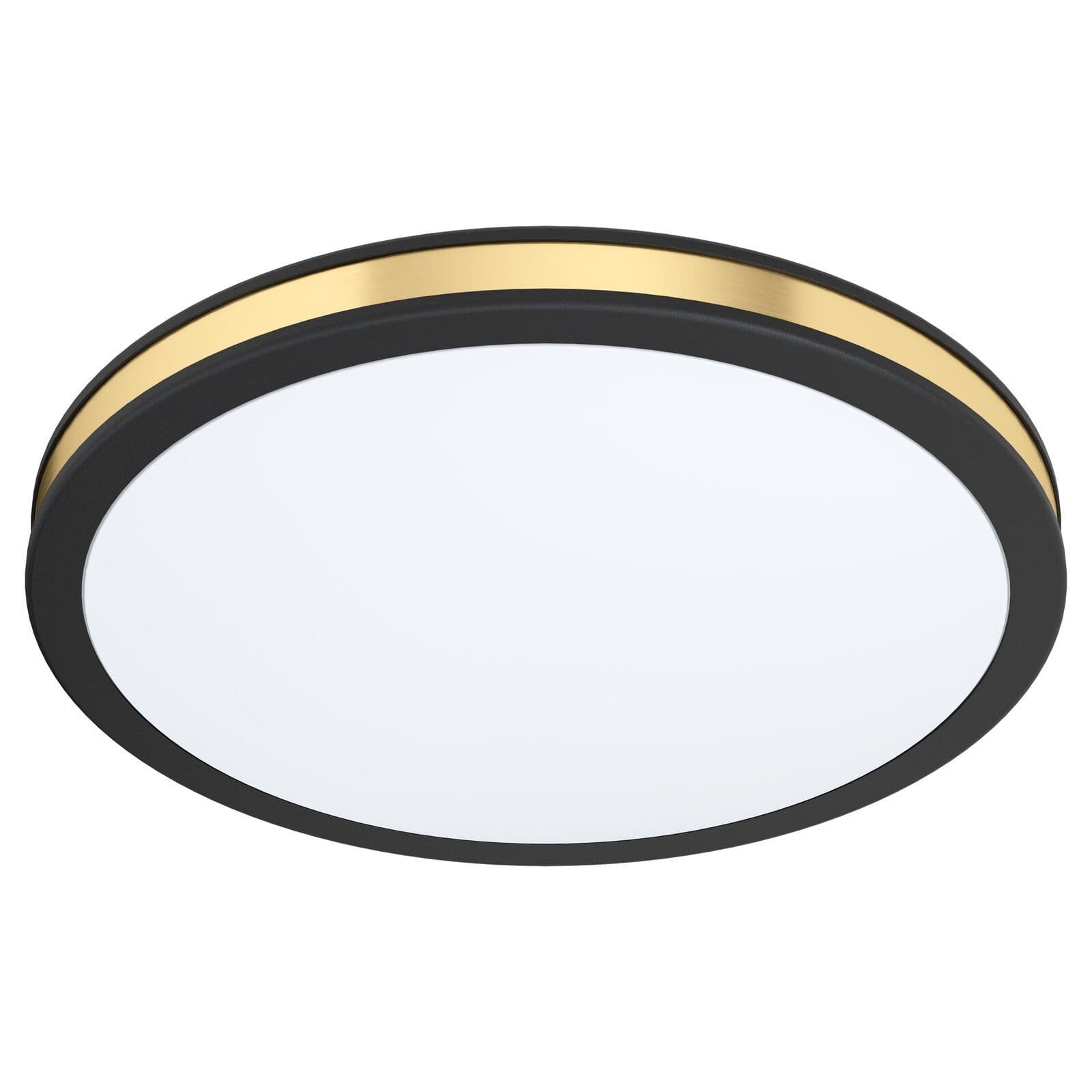 Wall Flush Ceiling Light Black Shade White Gold Plastic Bulb LED 12W