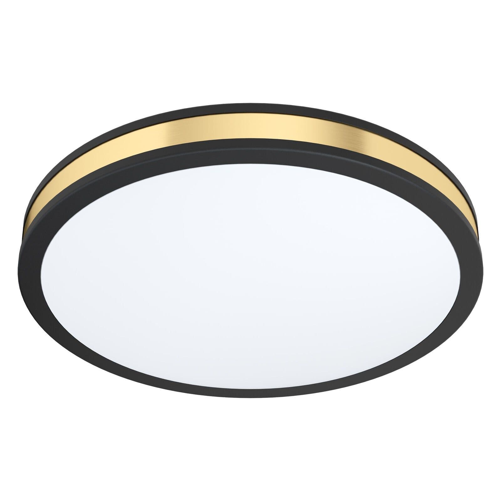 Wall Flush Ceiling Light Black Shade White Gold Plastic Bulb LED 24W