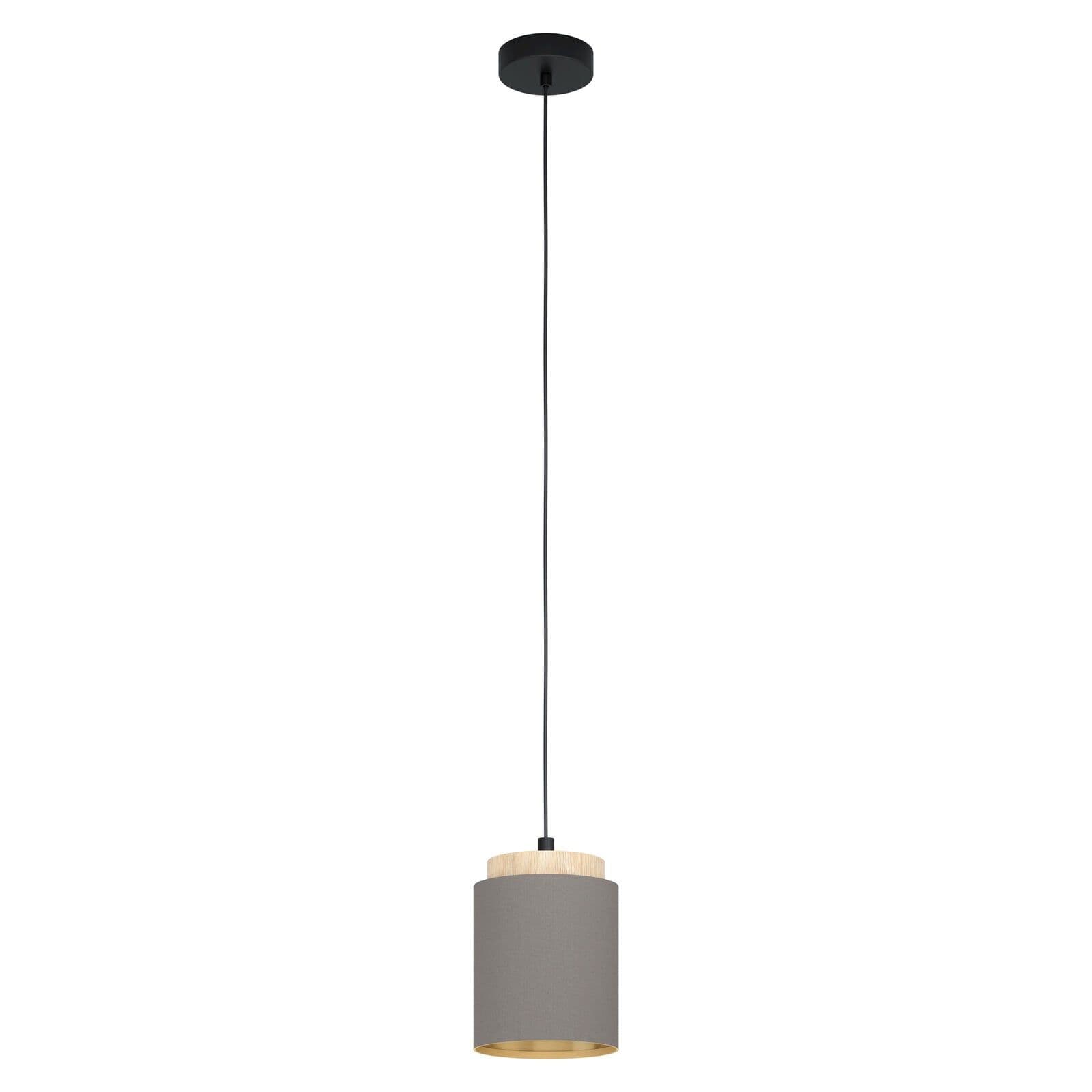 Pendant Light Brown Shade Cappuccino Fabric Bulb E27 1x40W