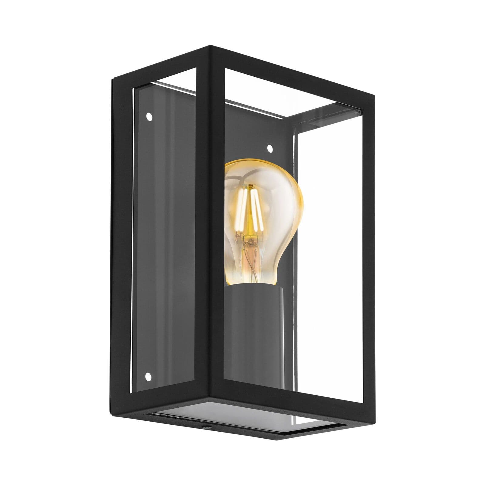 IP44 Outdoor Wall Light & Glass Box 1 x 60W E27 Bulb Porch Lamp