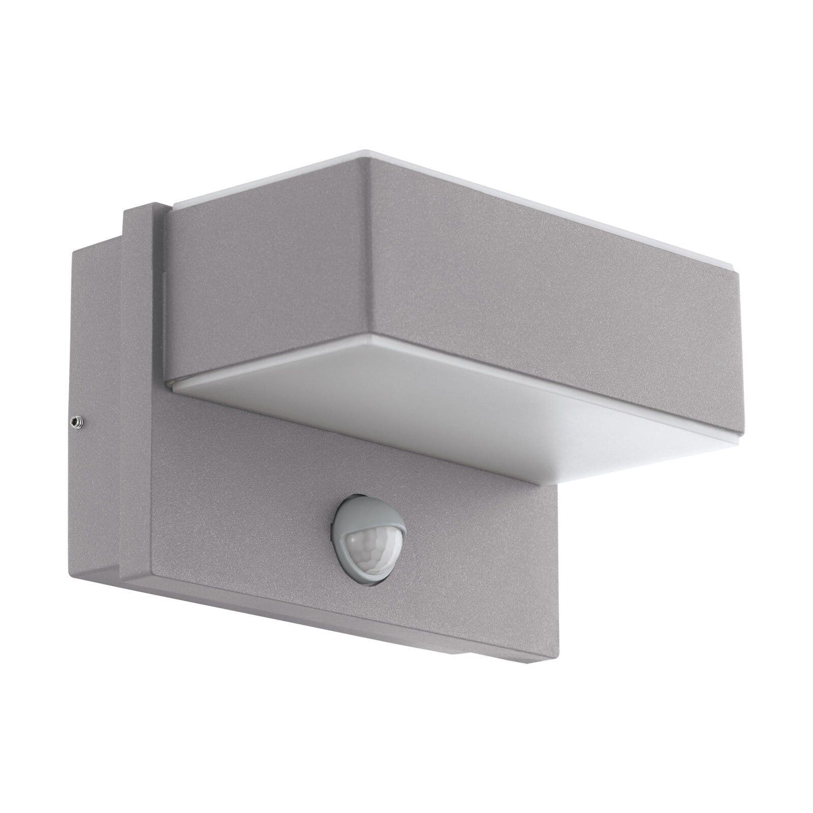 IP44 Outdoor Wall Light & PIR Sensor Steel Square 5.6W Built LED