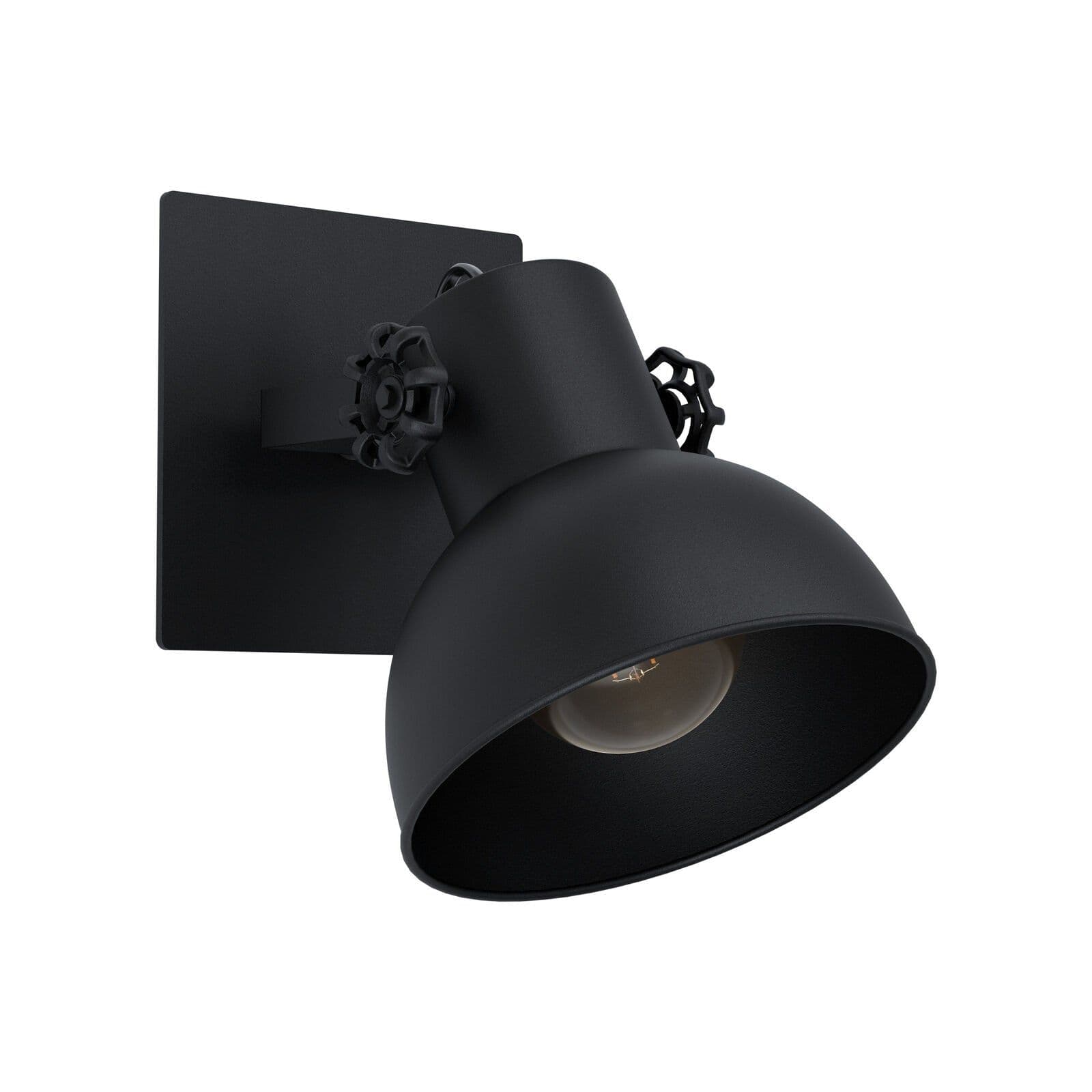 LED Wall Light Sconce Steel Adjustable Round Shade 1 x 28W E27 Bulb