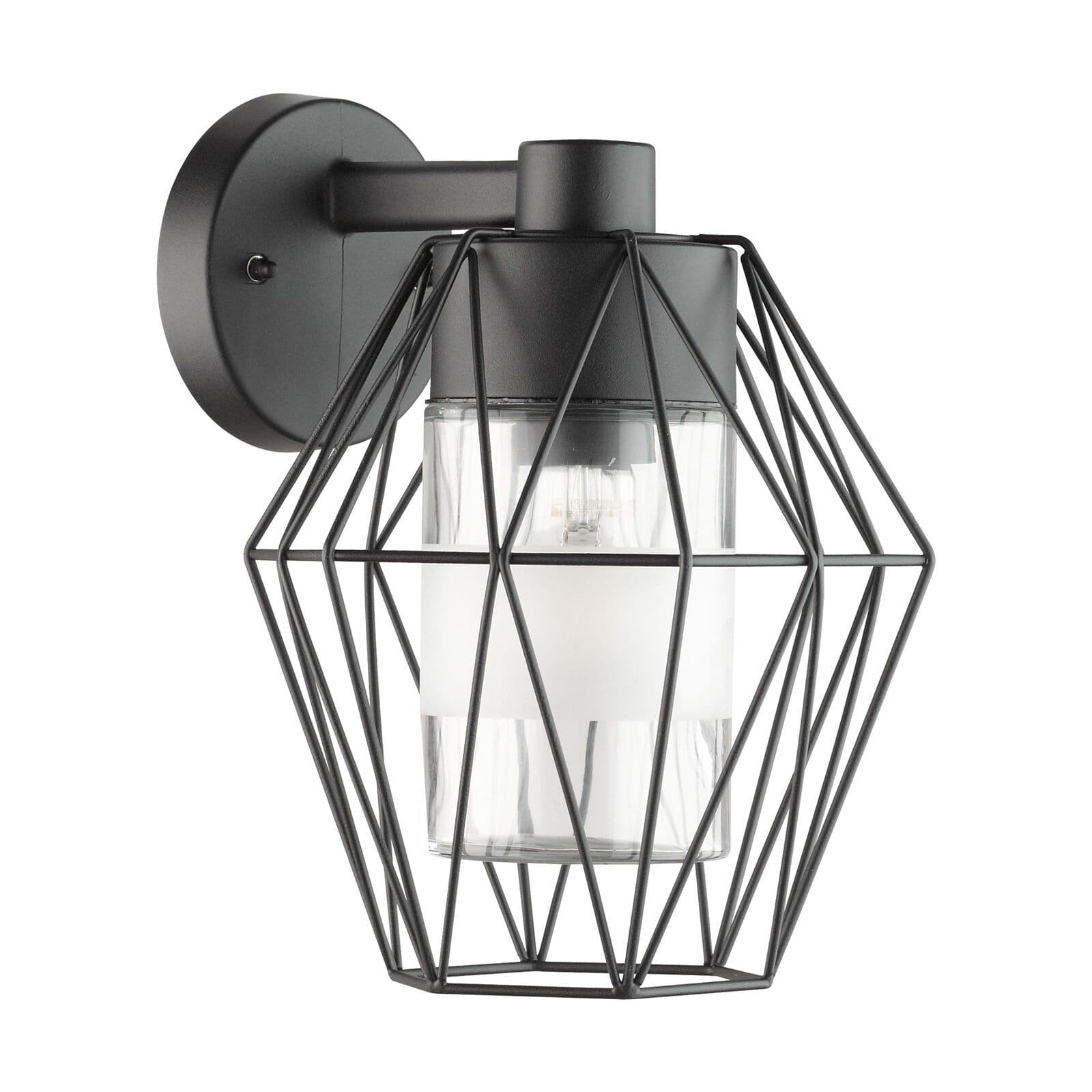 IP44 Outdoor Wall Light Wire Cage Shade 1 x 60W E27 Bulb Porch Lamp