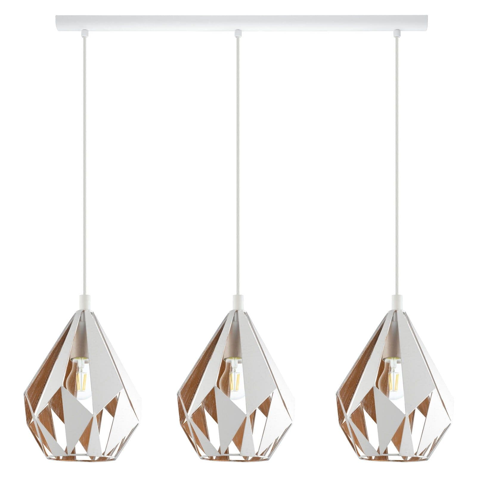 Hanging Ceiling Pendant Light & Gold Geometric 3x 60W E27 Kitchen Island