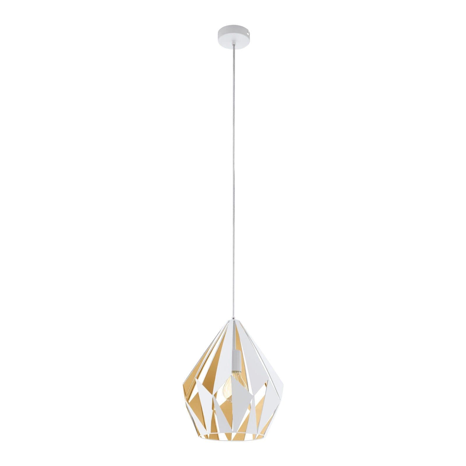 Hanging Ceiling Pendant Light & Honey Geometric 1x 60W E27 Feature Lamp