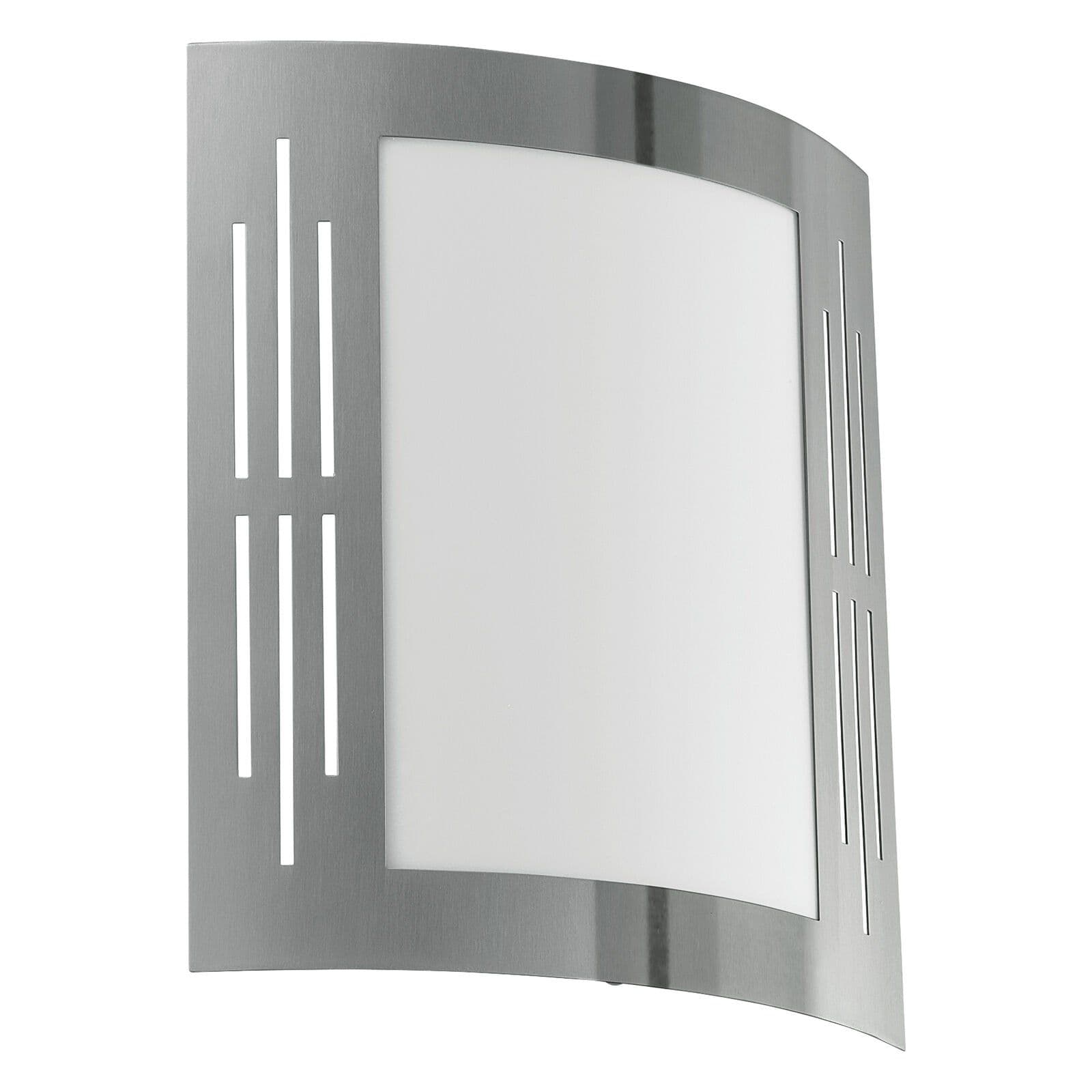 IP44 Outdoor Wall Light Stainless Steel Square 1 x 60W E27 Bulb Porch Lamp