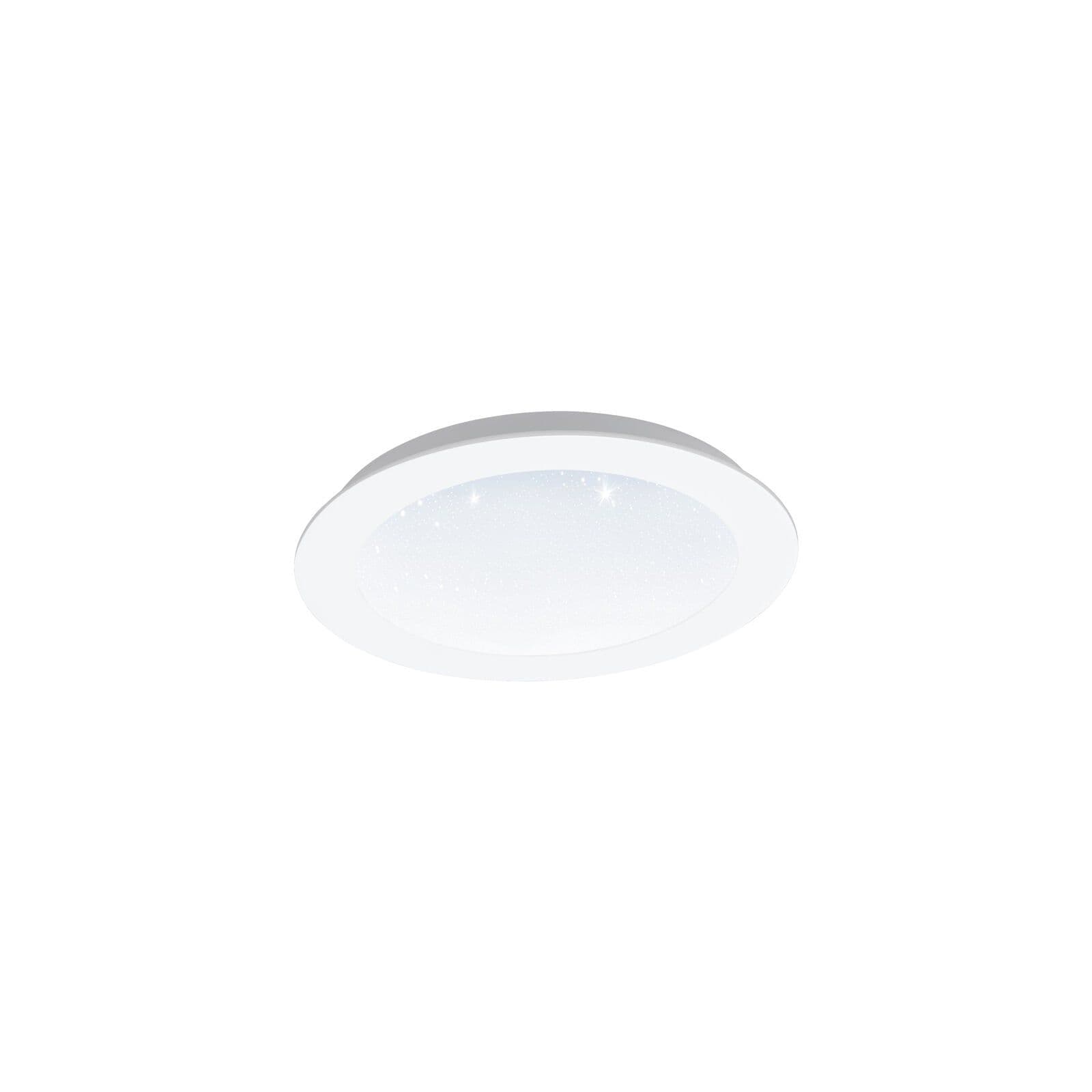 Wall / Ceiling Flush Downlight White & Crystal Effect 14W LED Spotlight
