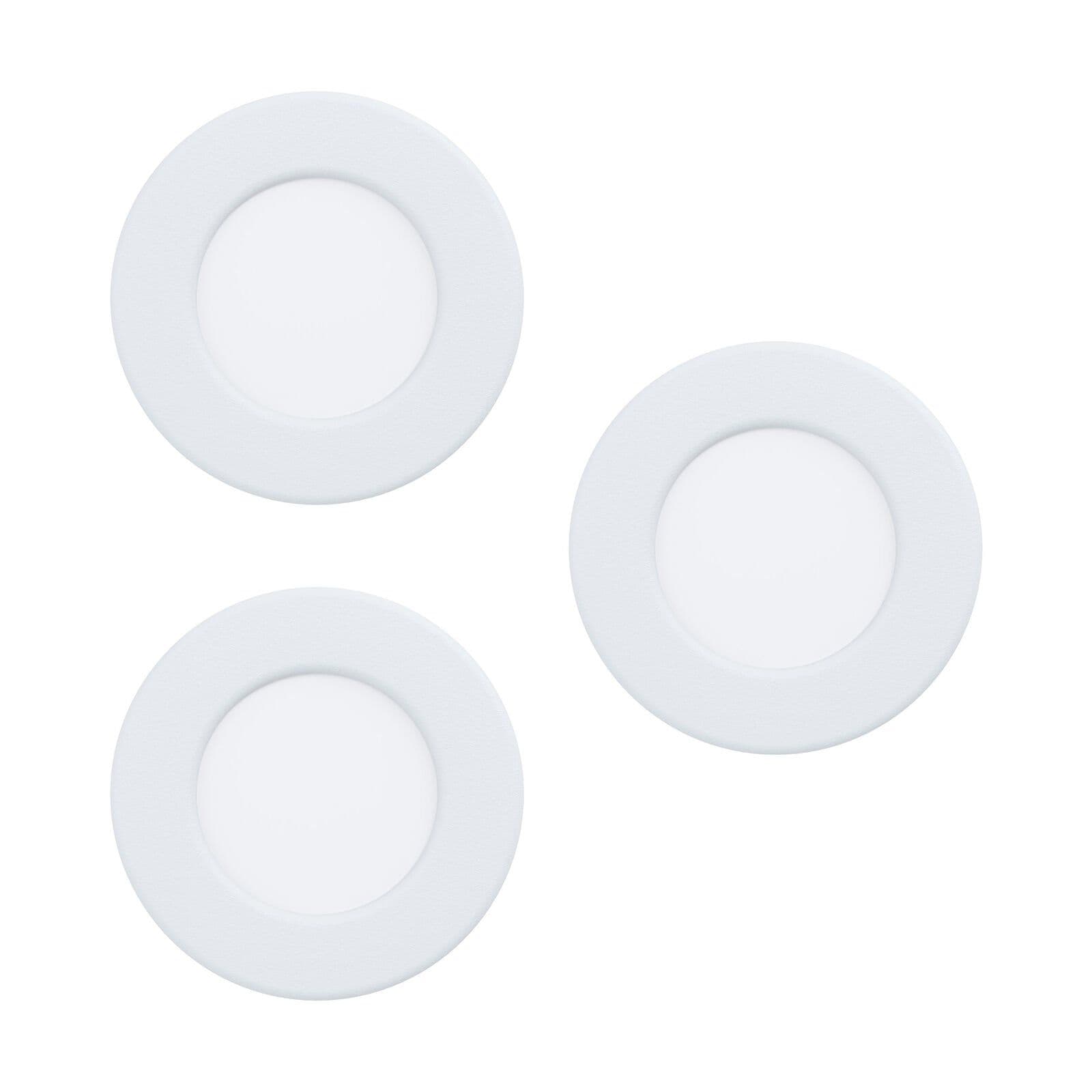 3 PACK Flush Ceiling Downlight Steel 2.7W Built LED 85mm 3000K