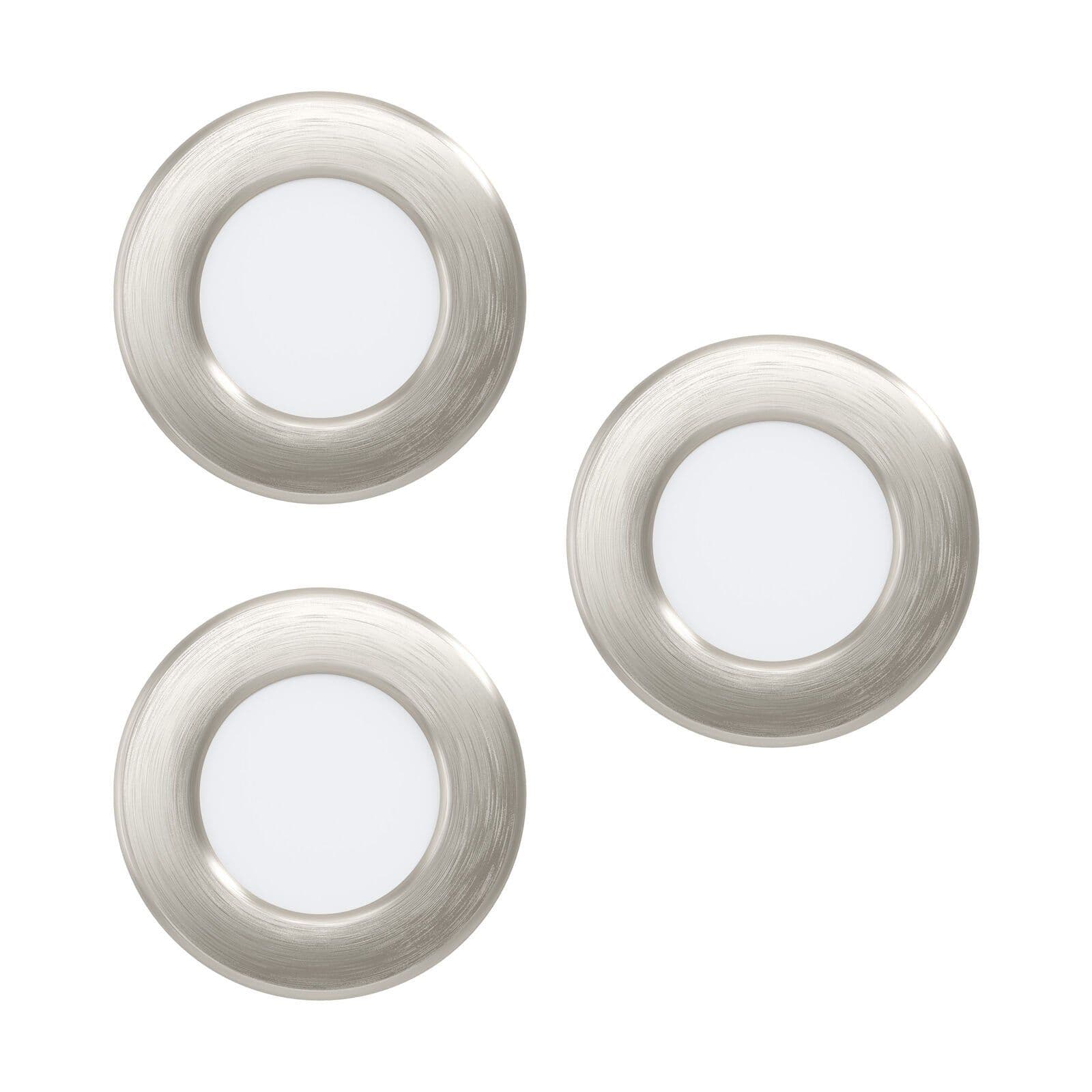 3 PACK Recessed Ceiling Downlight Satin Nickel Steel 2.7W Built LED