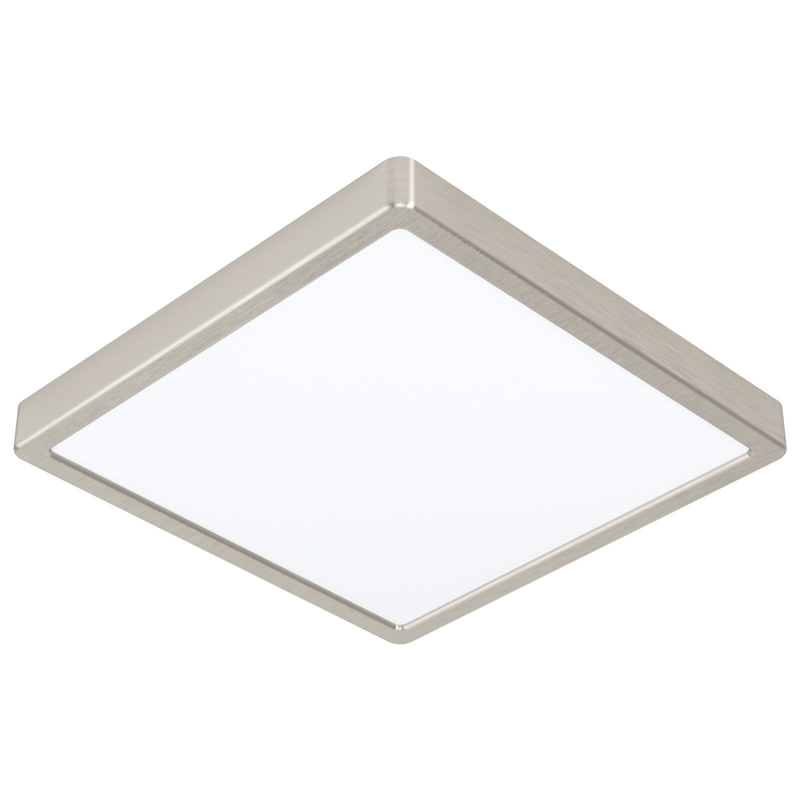 Wall Ceiling Light Satin Nickel 285mm Square Surface Mounted 20W LED 3000K