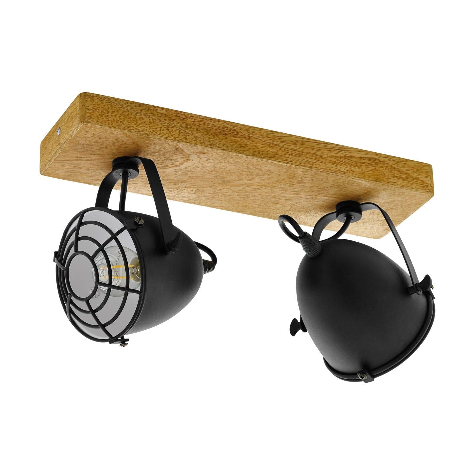 Adjustable 2 Bulb Ceiling Spotlight Wood & Shade 40W E27 Kitchen Island