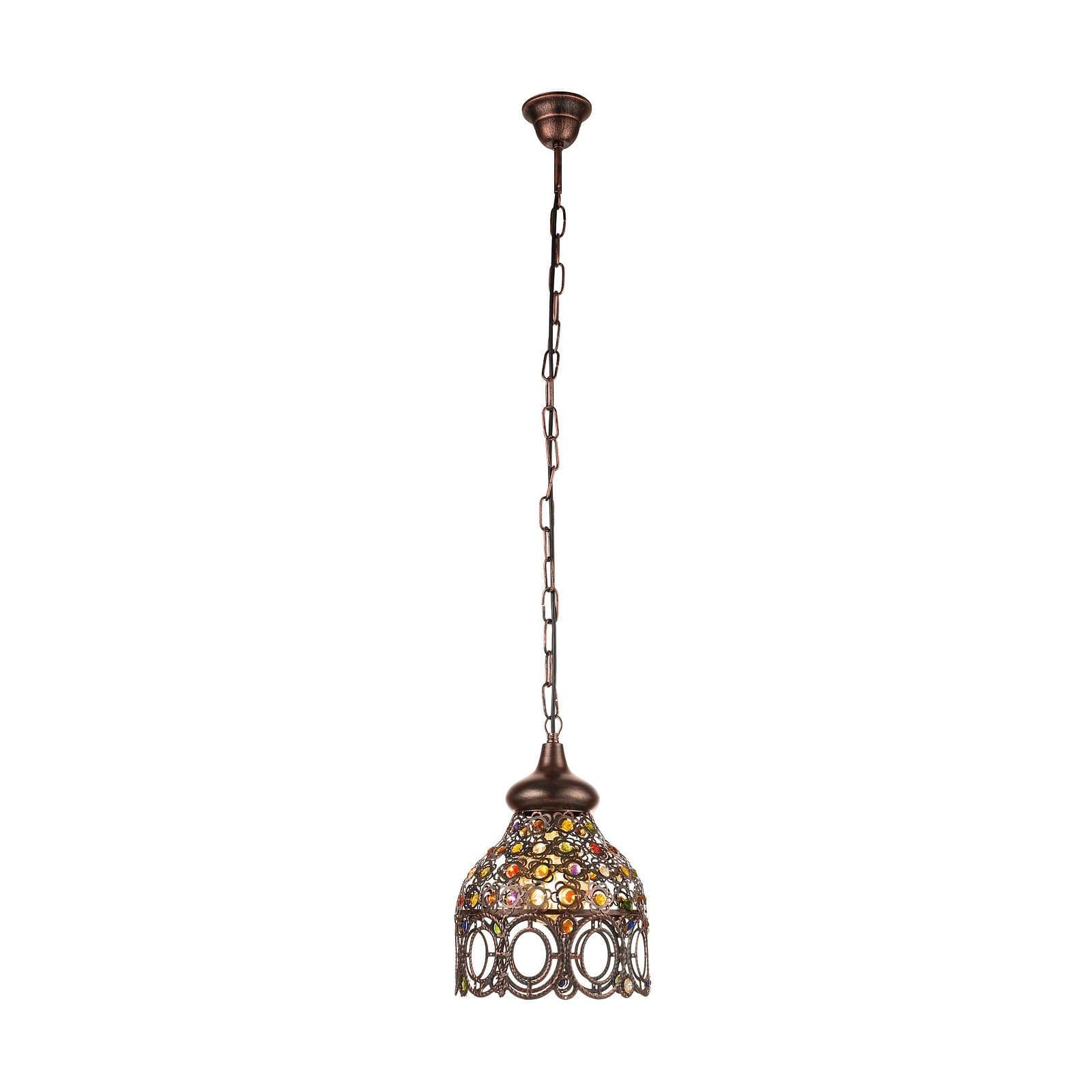 Hanging Ceiling Pendant Light Antique & Coloured Glass 1x 60W E27 Bulb