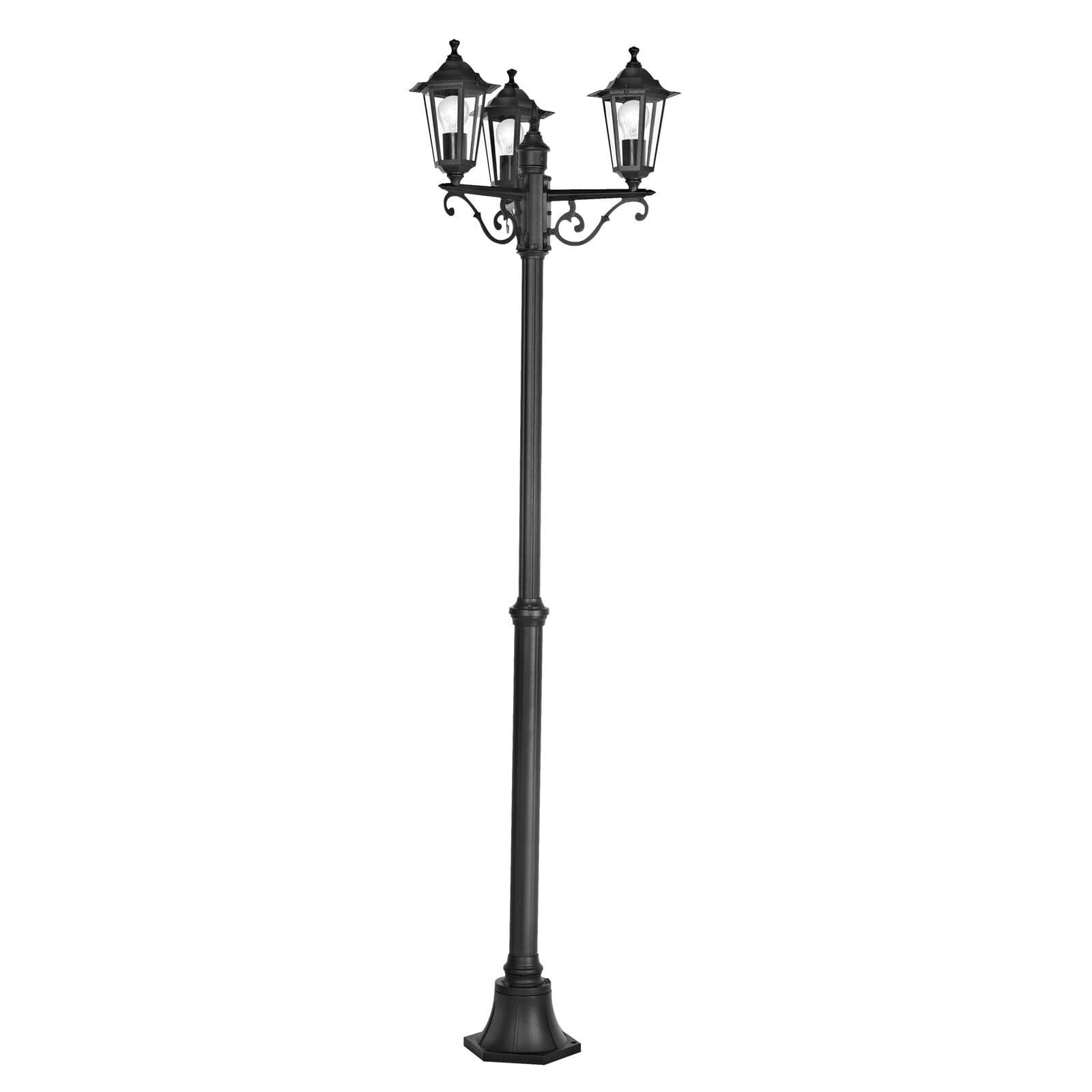 IP44 Outdoor Bollard Light Cast Aluminium 3 Arm 60W E27 Tall Lamp Post