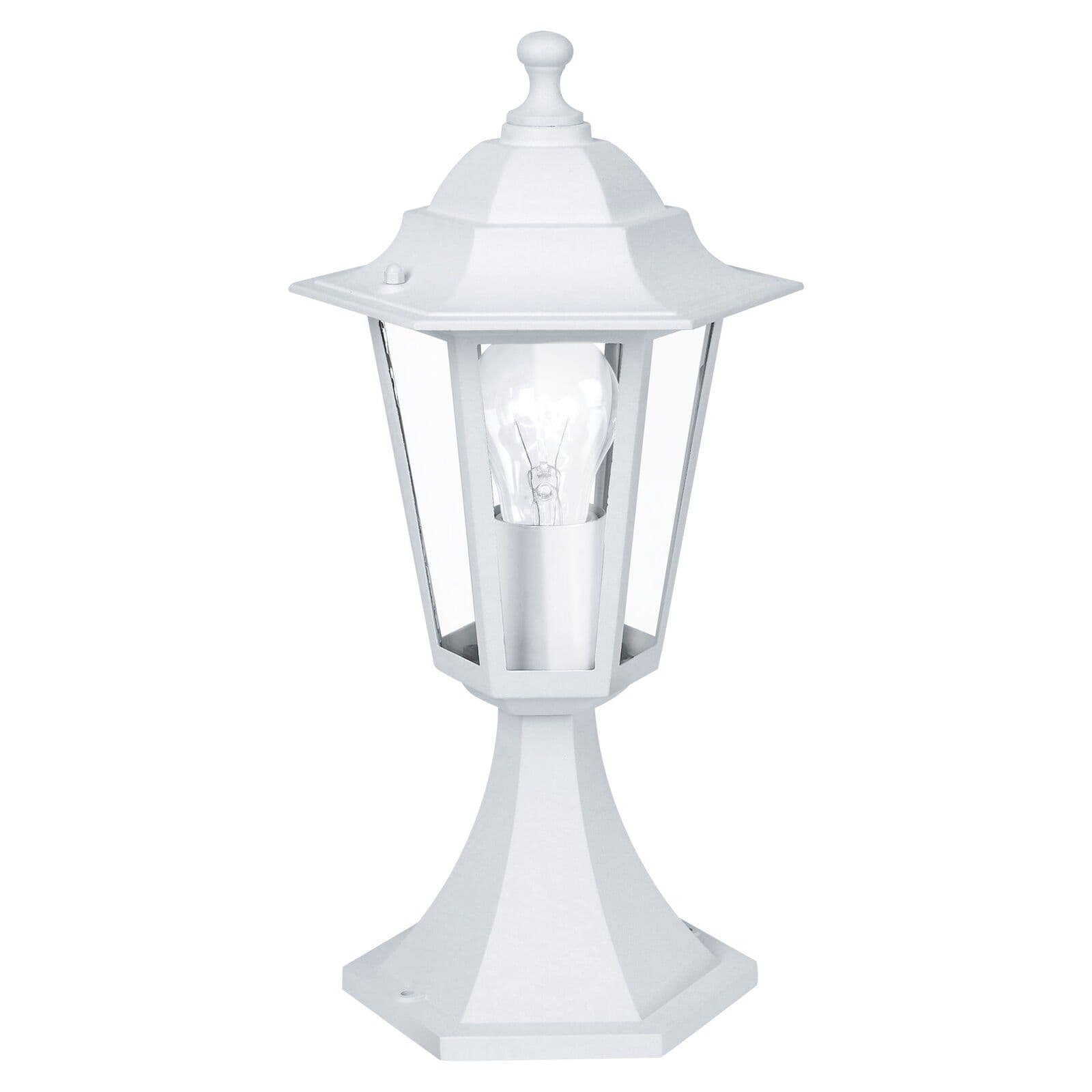 IP44 Outdoor Pedestal Light Aluminium Lantern 1x 60W E27 Bulb Porch Lamp