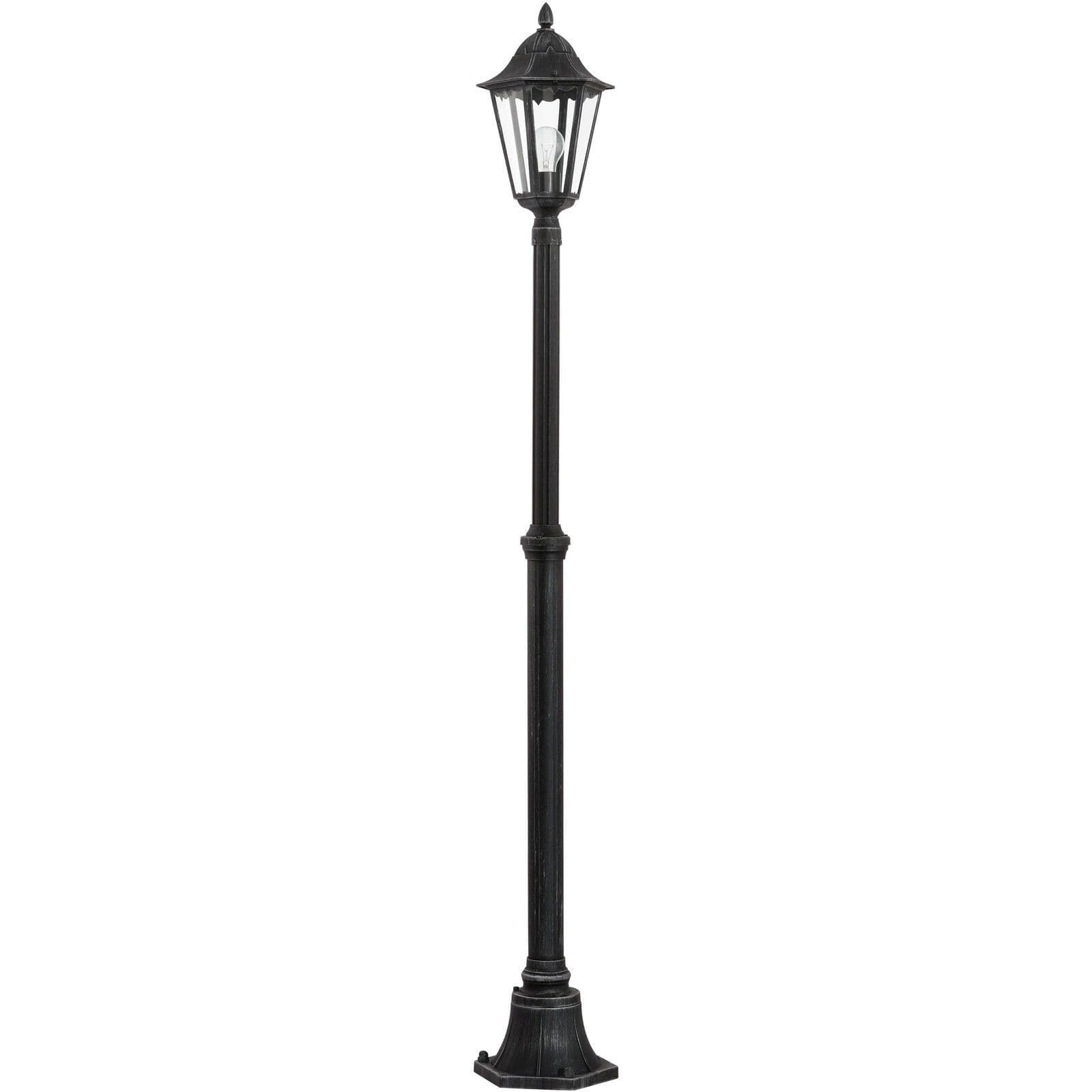 IP44 Outdoor Bollard Light & Silver Lantern 2000mm Tall Post 60W E27