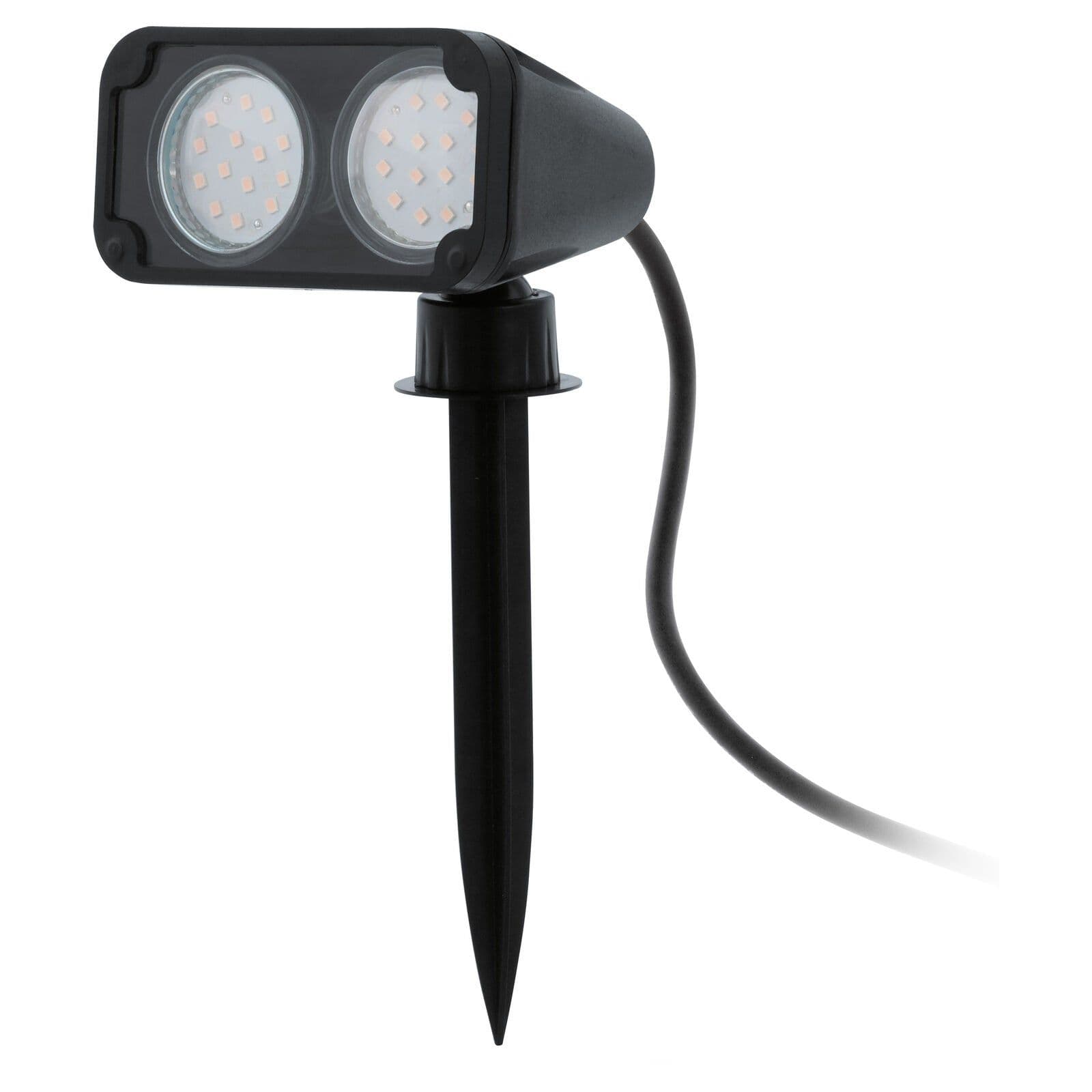 IP44 Outdoor Ground Spike Light Plastic 2 x 3W GU10 Bulb Spotlight