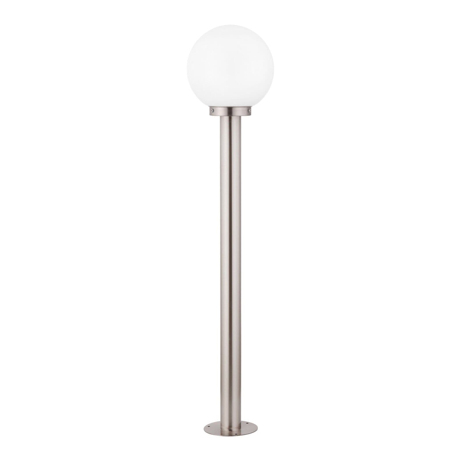IP44 Outdoor Bollard Light Stainless Steel & Orb 1 x 60W E27 1000mm Lamp Post