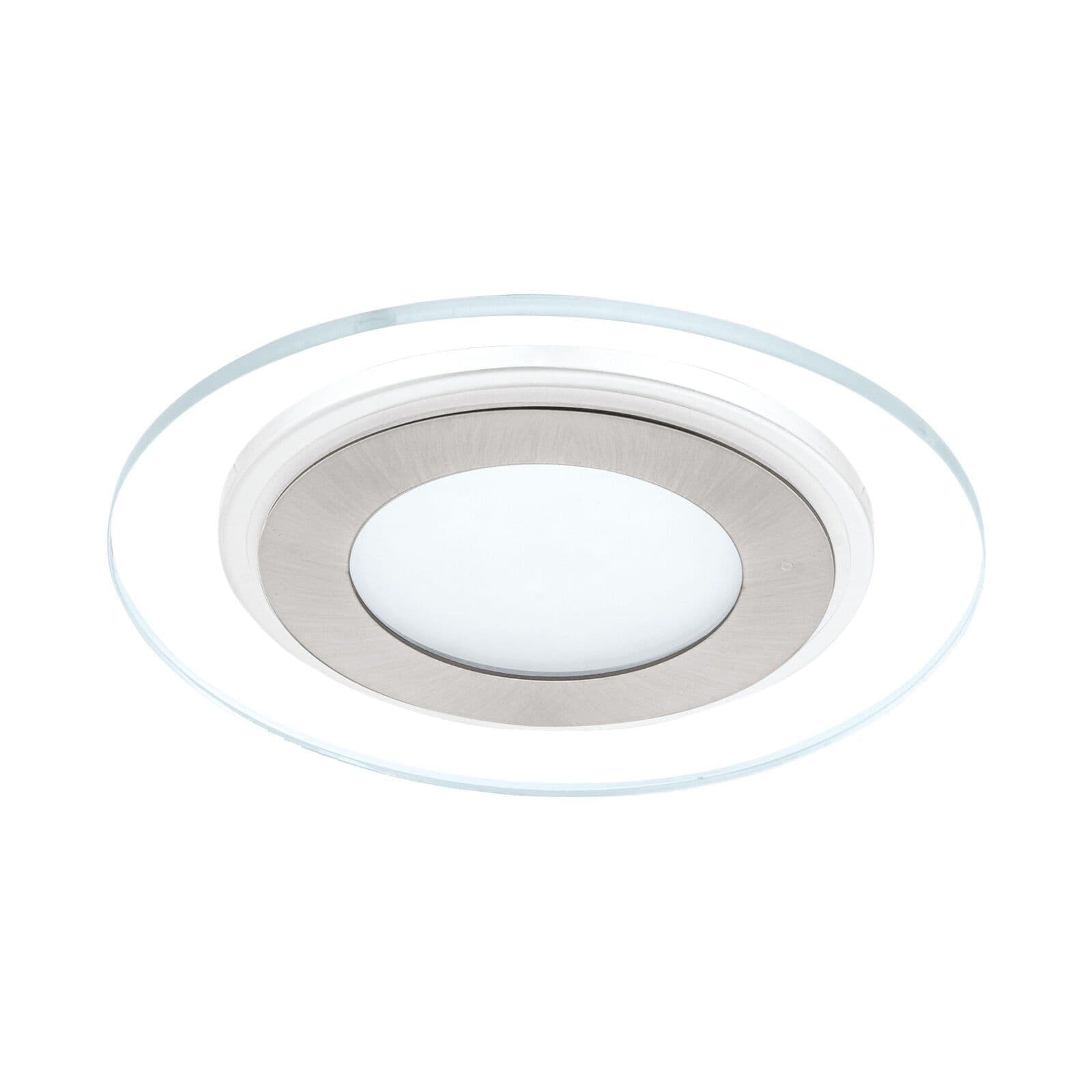 Wall / Ceiling Flush Downlight White & Satin Nickel 12W Built in LED