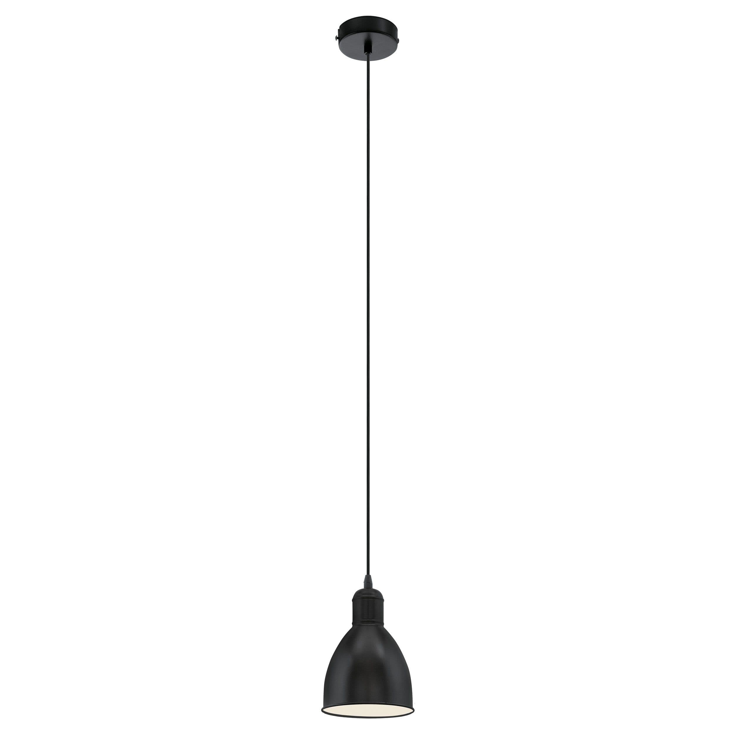 Hanging Ceiling Pendant Light & White Steel 1 x 40W E27 Bulb