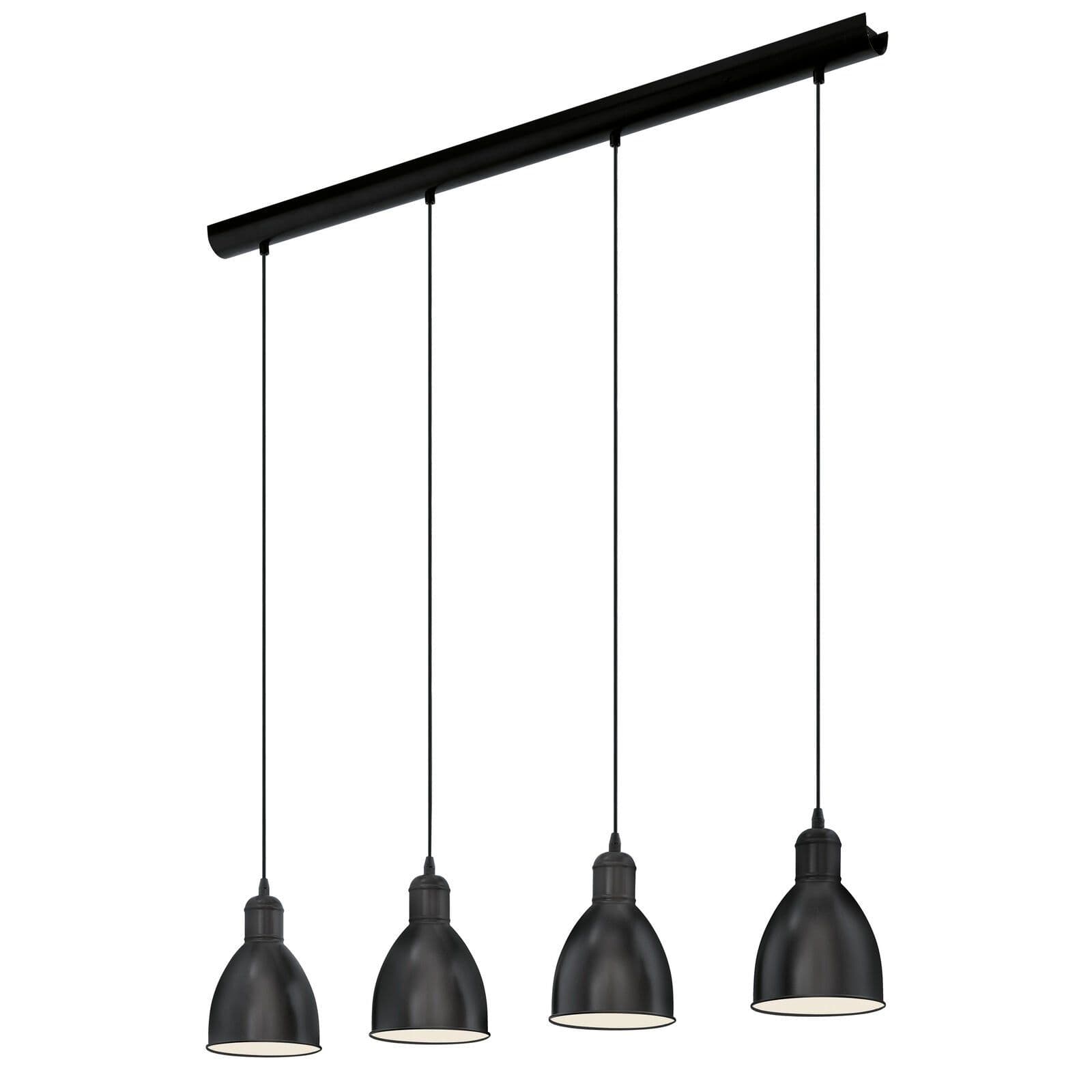 Hanging Ceiling Pendant Light & White Steel 4 x 40W E27 Bulb