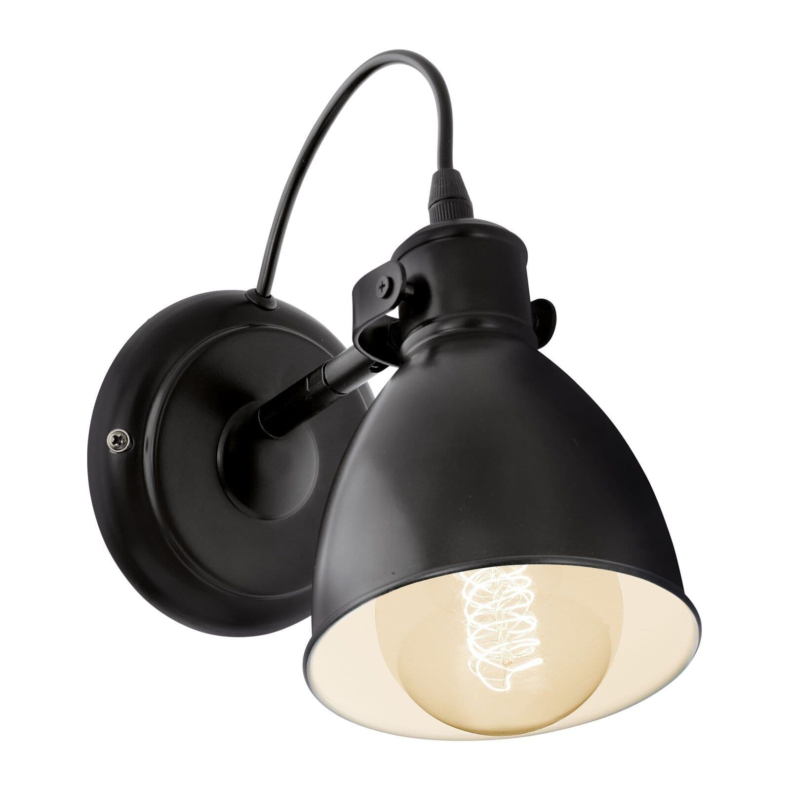 Adjustable Wall Light Sconce & White Bowl Shade 1 x 40W E27 Bulb